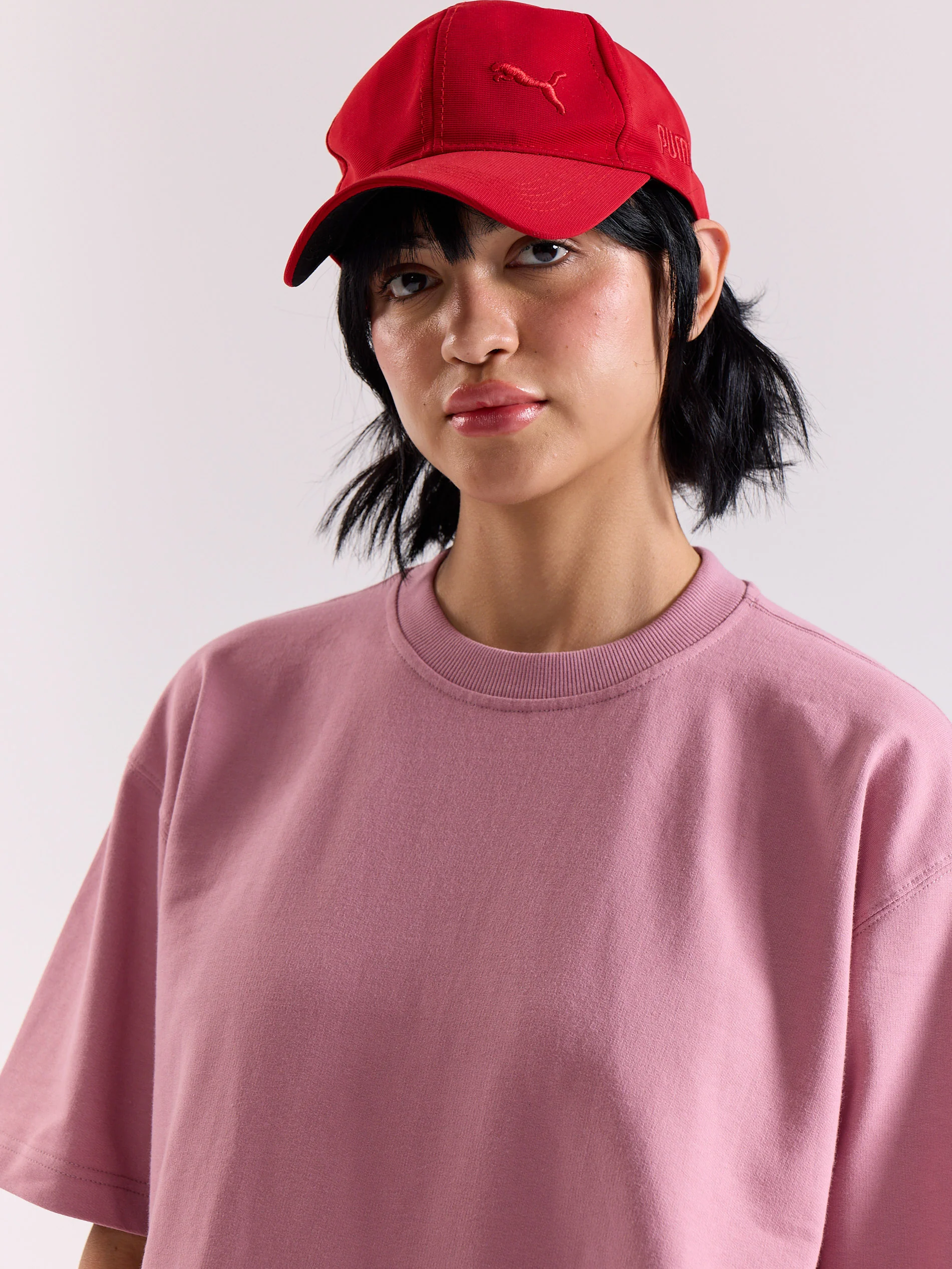 Mauve Loose Fit Cropped T-Shirt - Image 5