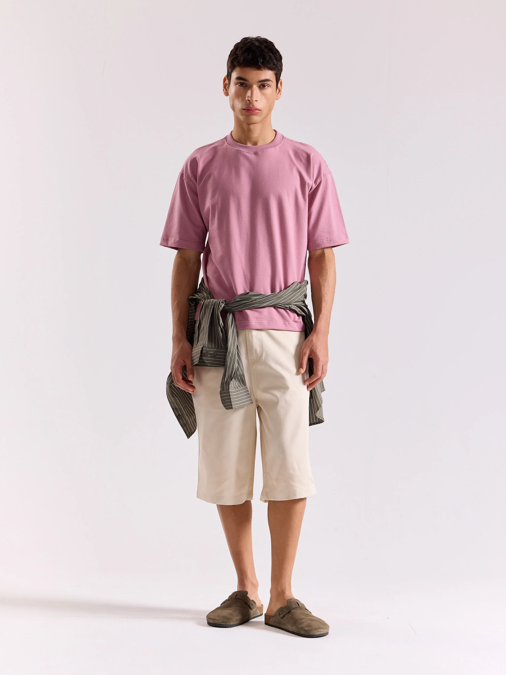 Mauve Loose Fit Cropped T-Shirt - Image 6