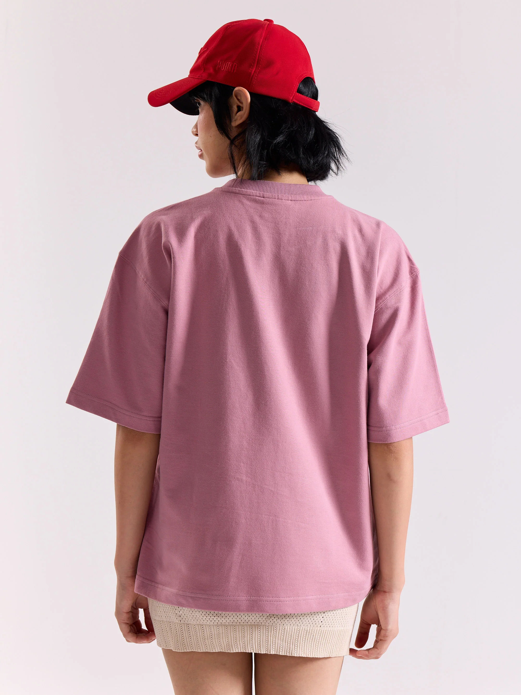 Mauve Loose Fit Cropped T-Shirt - Image 8