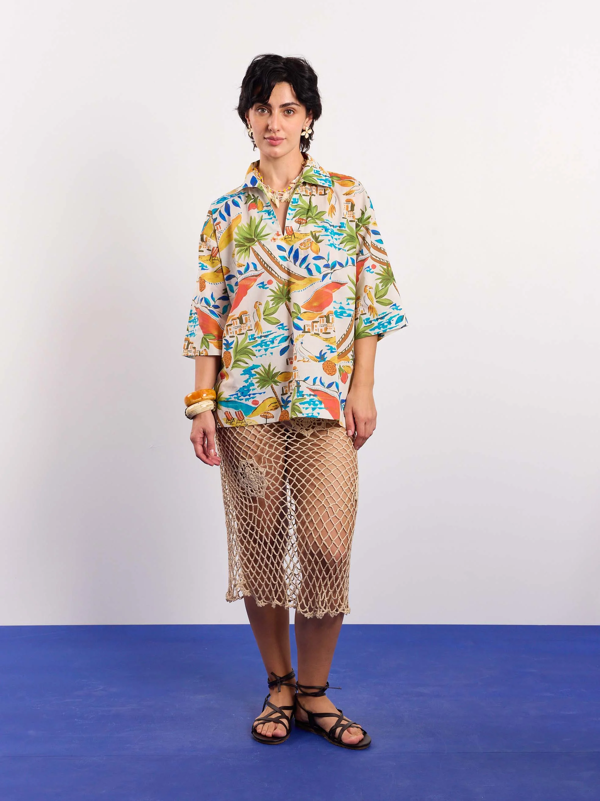 Mediterranean Summer Printed Pullover - Image 2