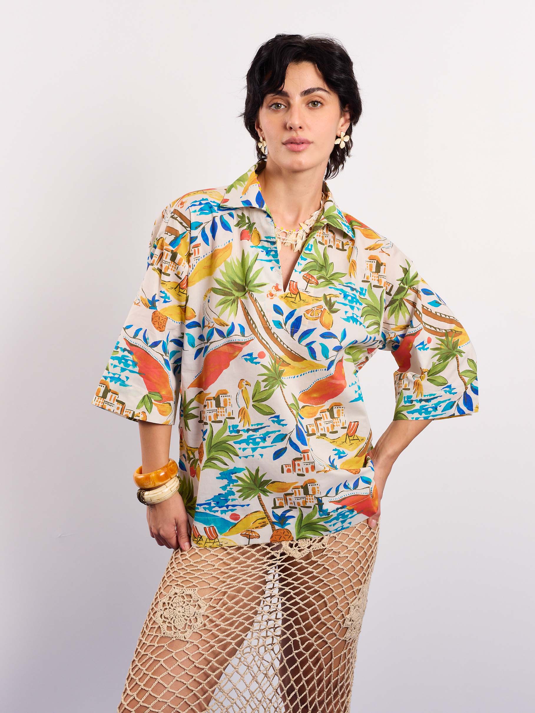 Mediterranean Summer Printed Pullover - Image 4