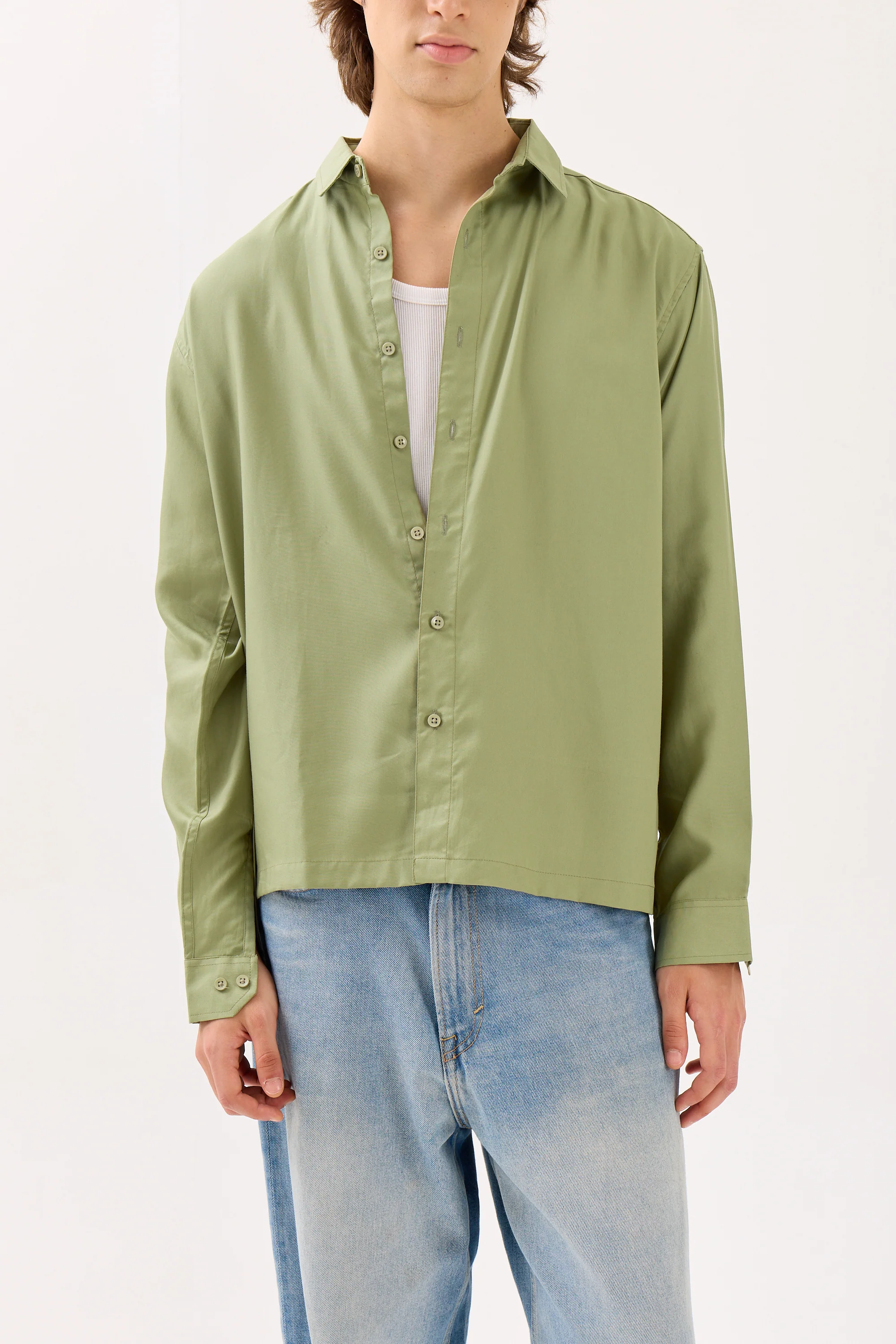 Mint Green Drape Shirt - Image 3
