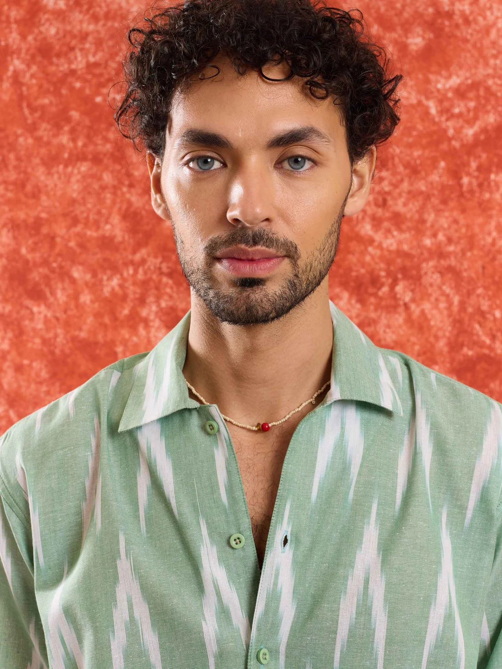 Mint Green Ikat Shirt - Image 3