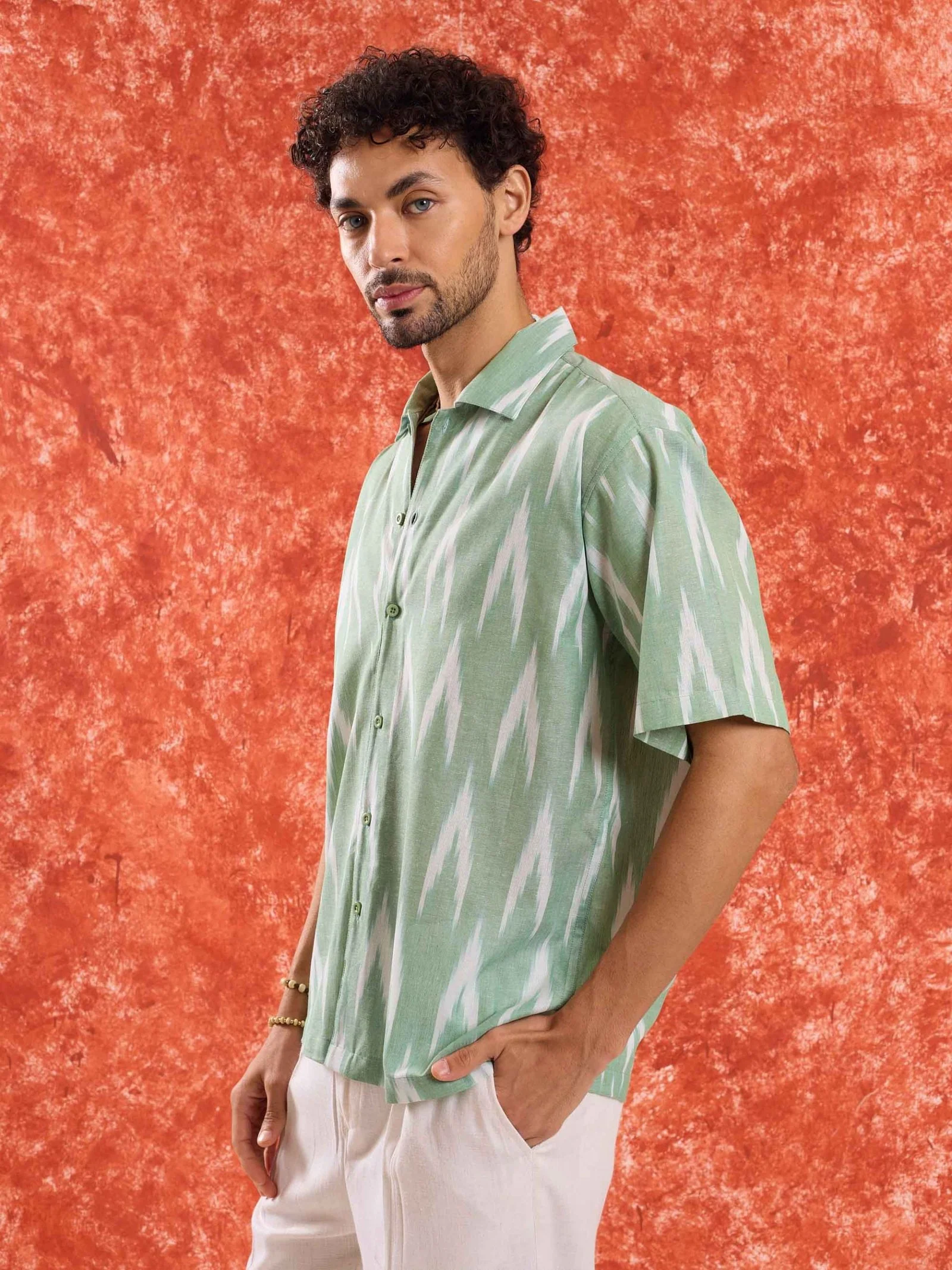 Mint Green Ikat Shirt - Image 5