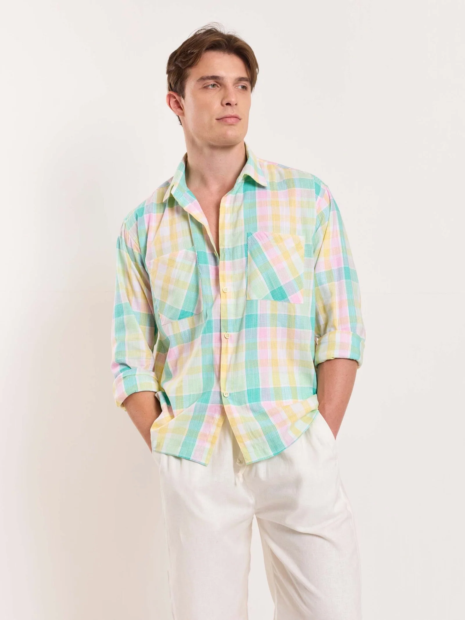 Multicolor Checked Holiday Shirt - Image 5