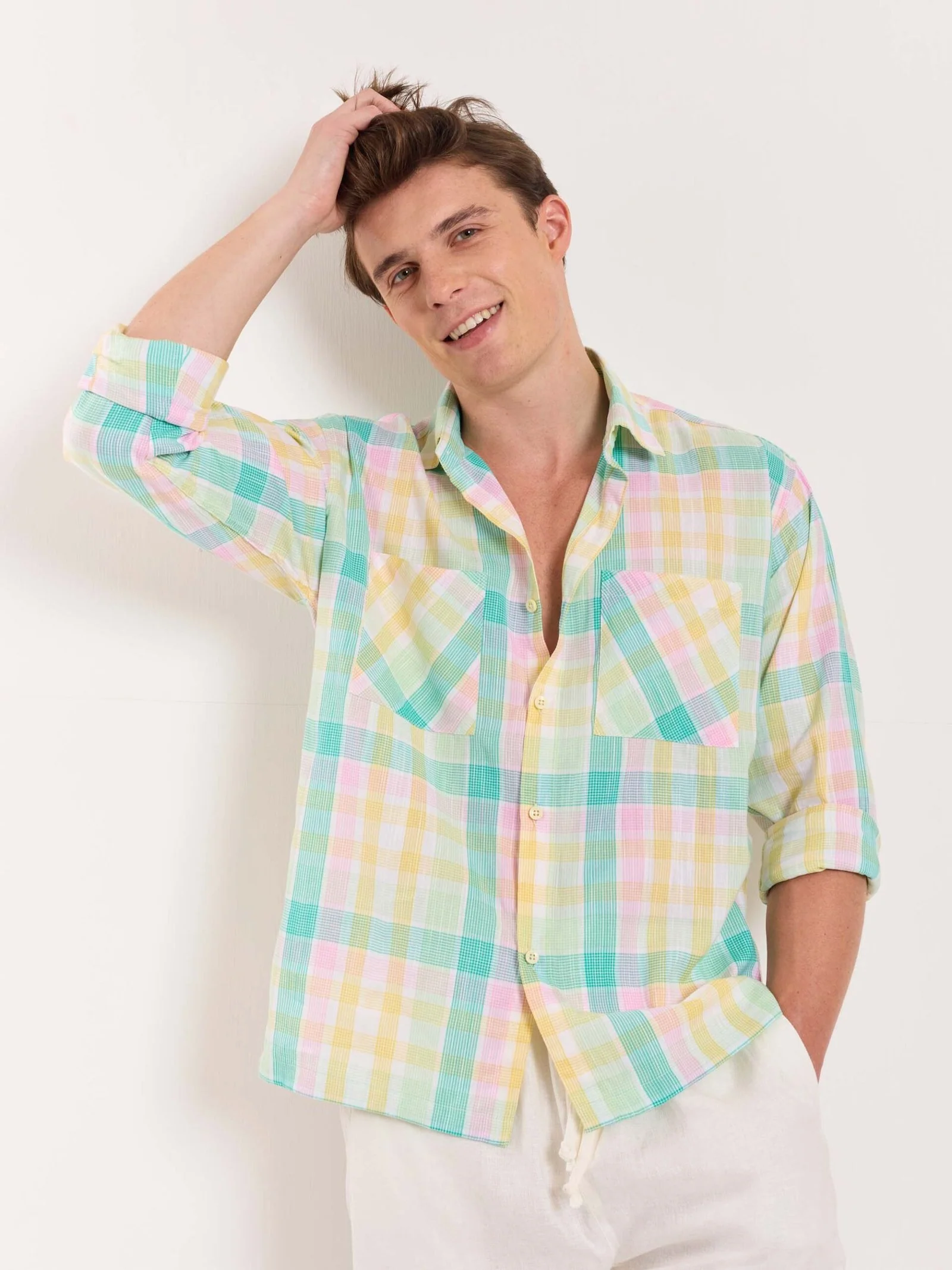 Multicolor Checked Holiday Shirt - Image 7