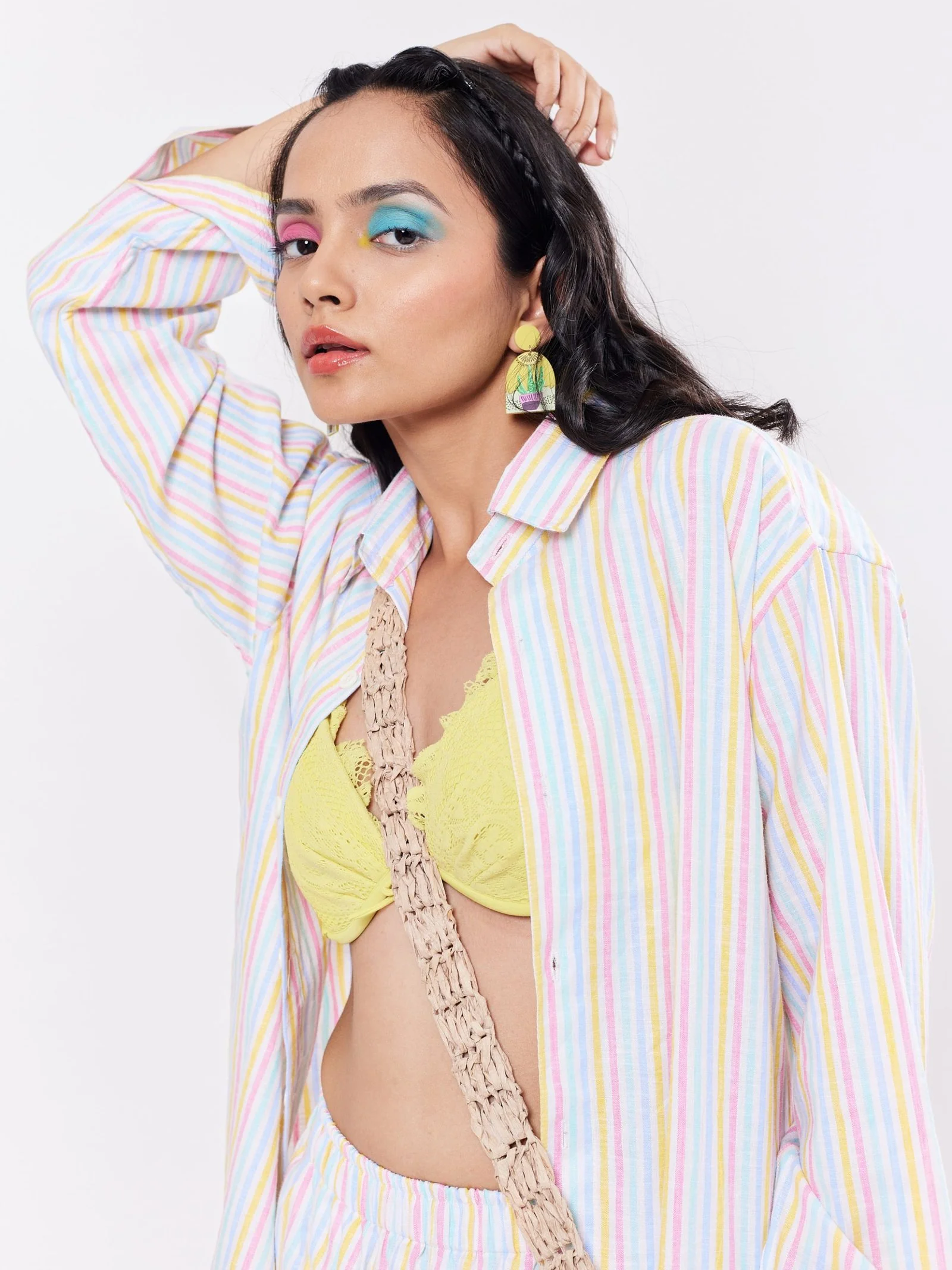 Multicolor Linen Striped Co-ord Set - Image 3