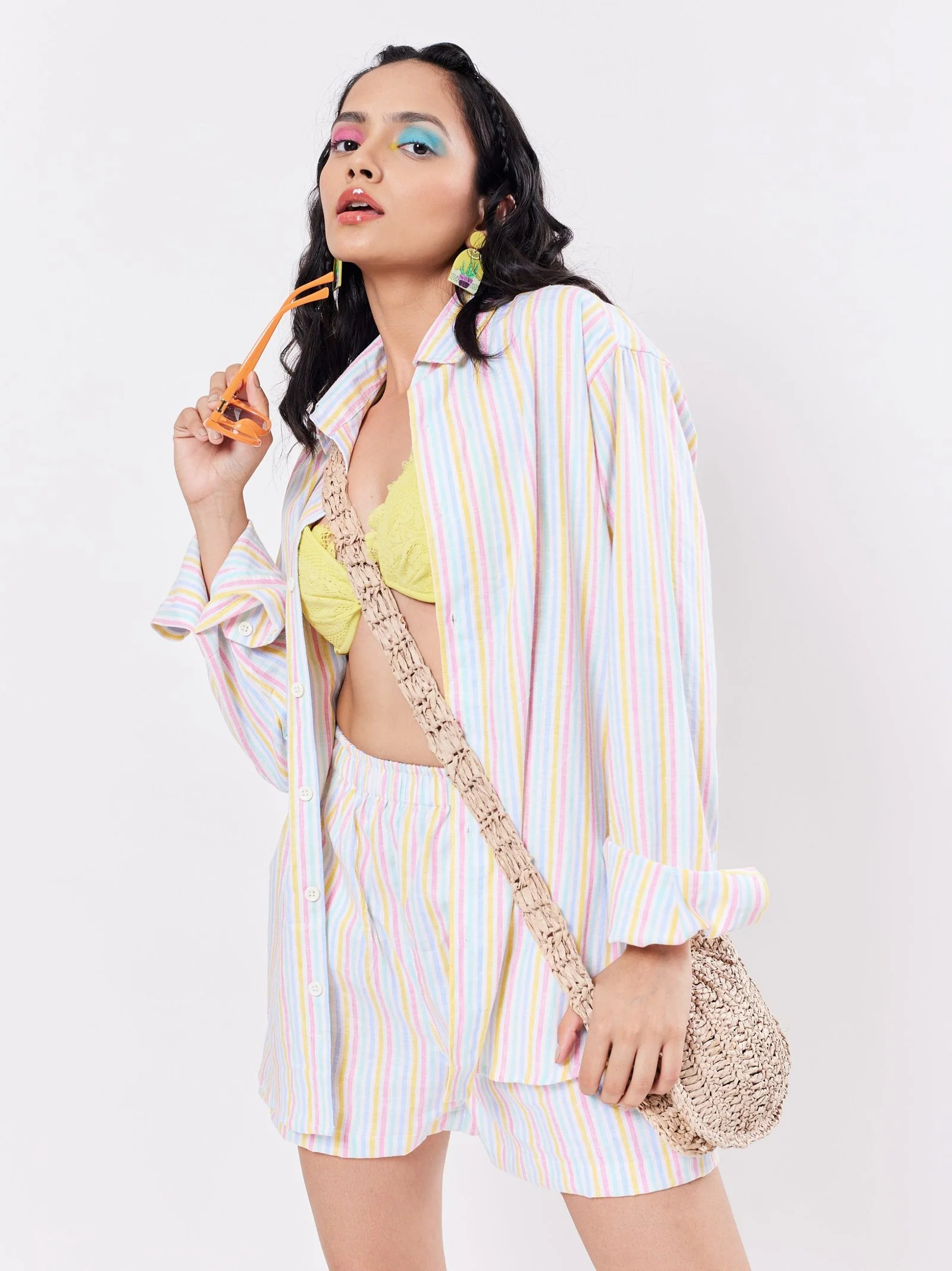 Multicolor Linen Striped Co-ord Set - Image 4