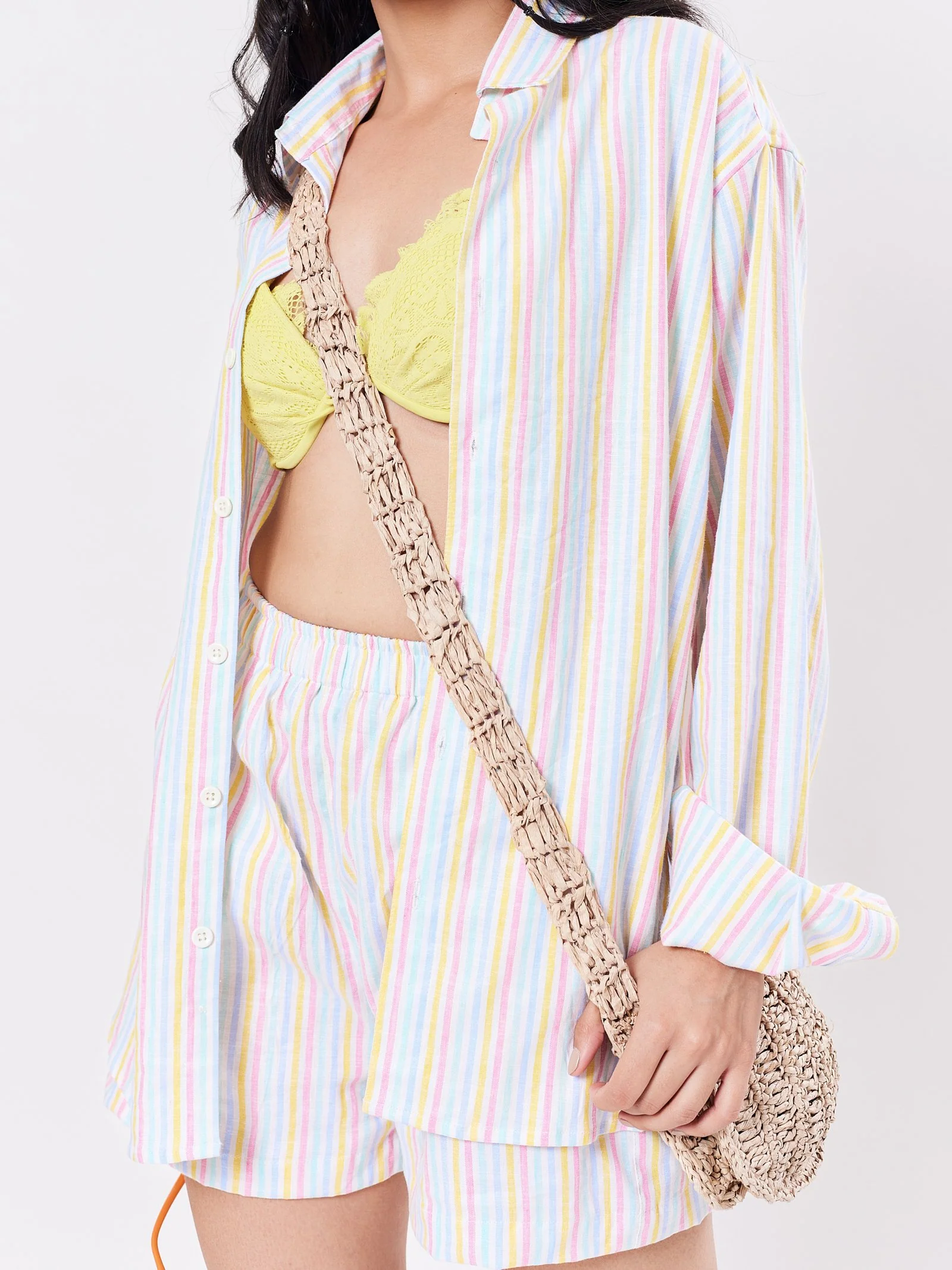 Multicolor Linen Striped Co-ord Set - Image 5