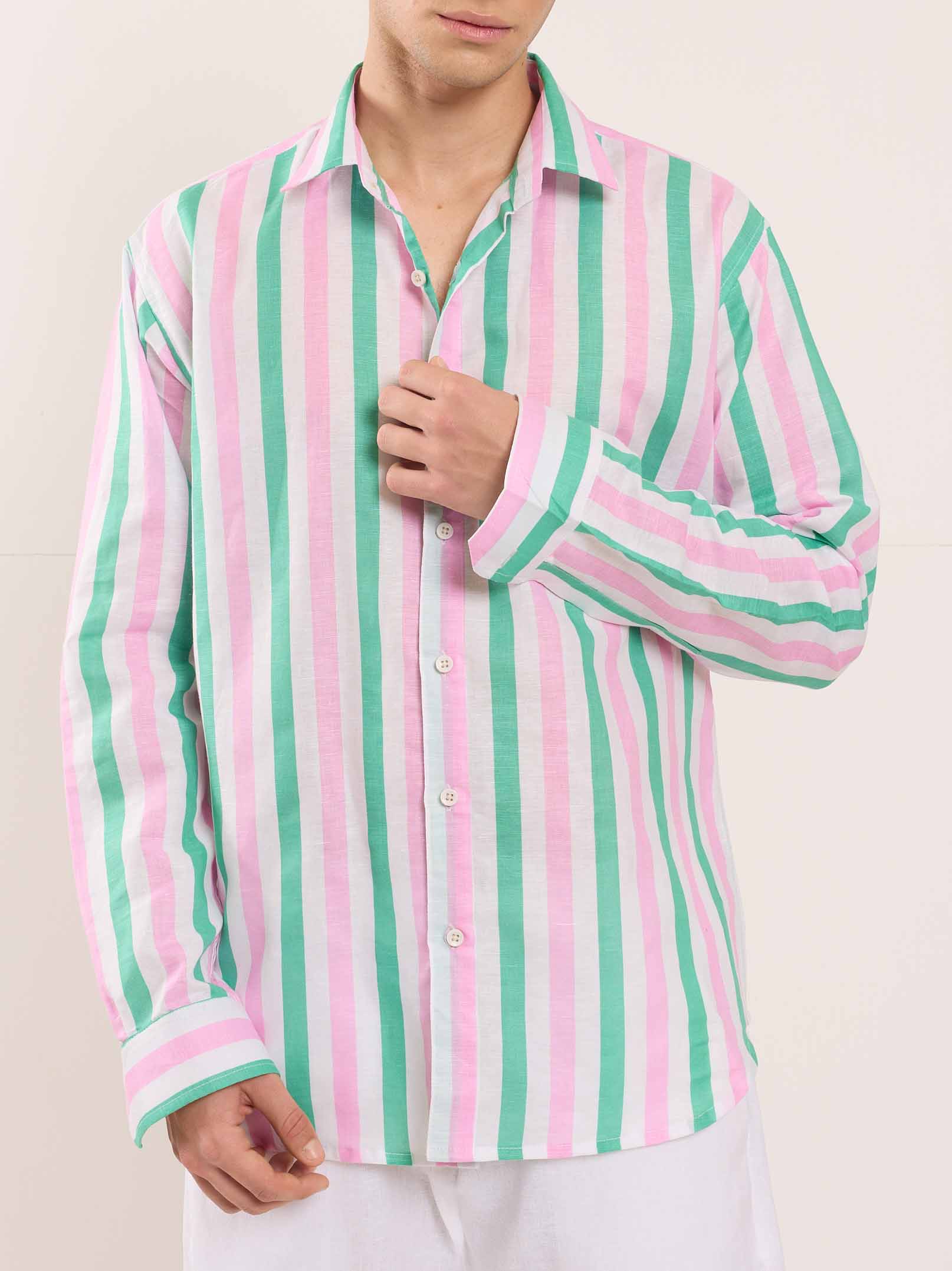 Multicolor Striped Linen Shirt - Image 5