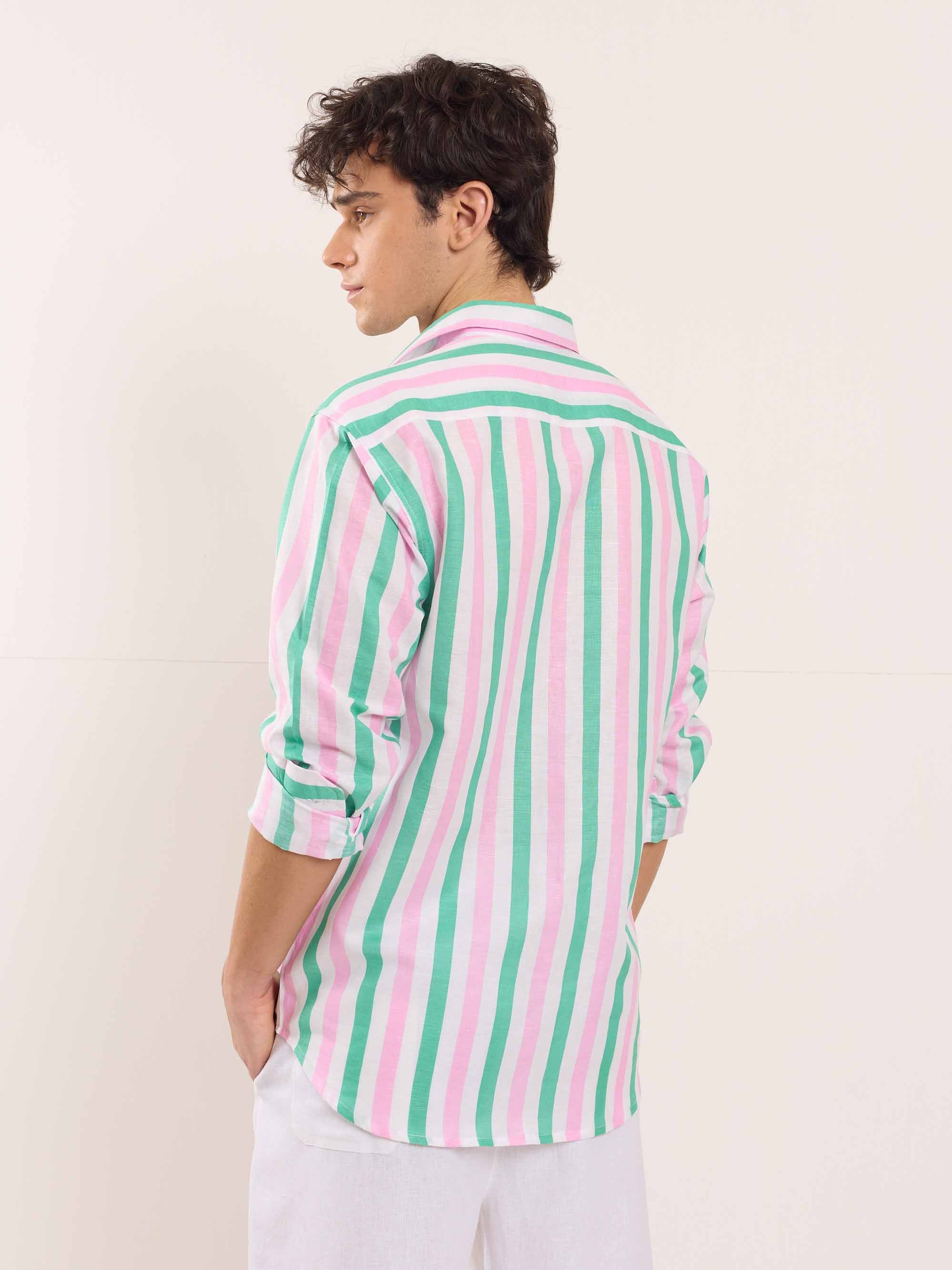 Multicolor Striped Linen Shirt - Image 6