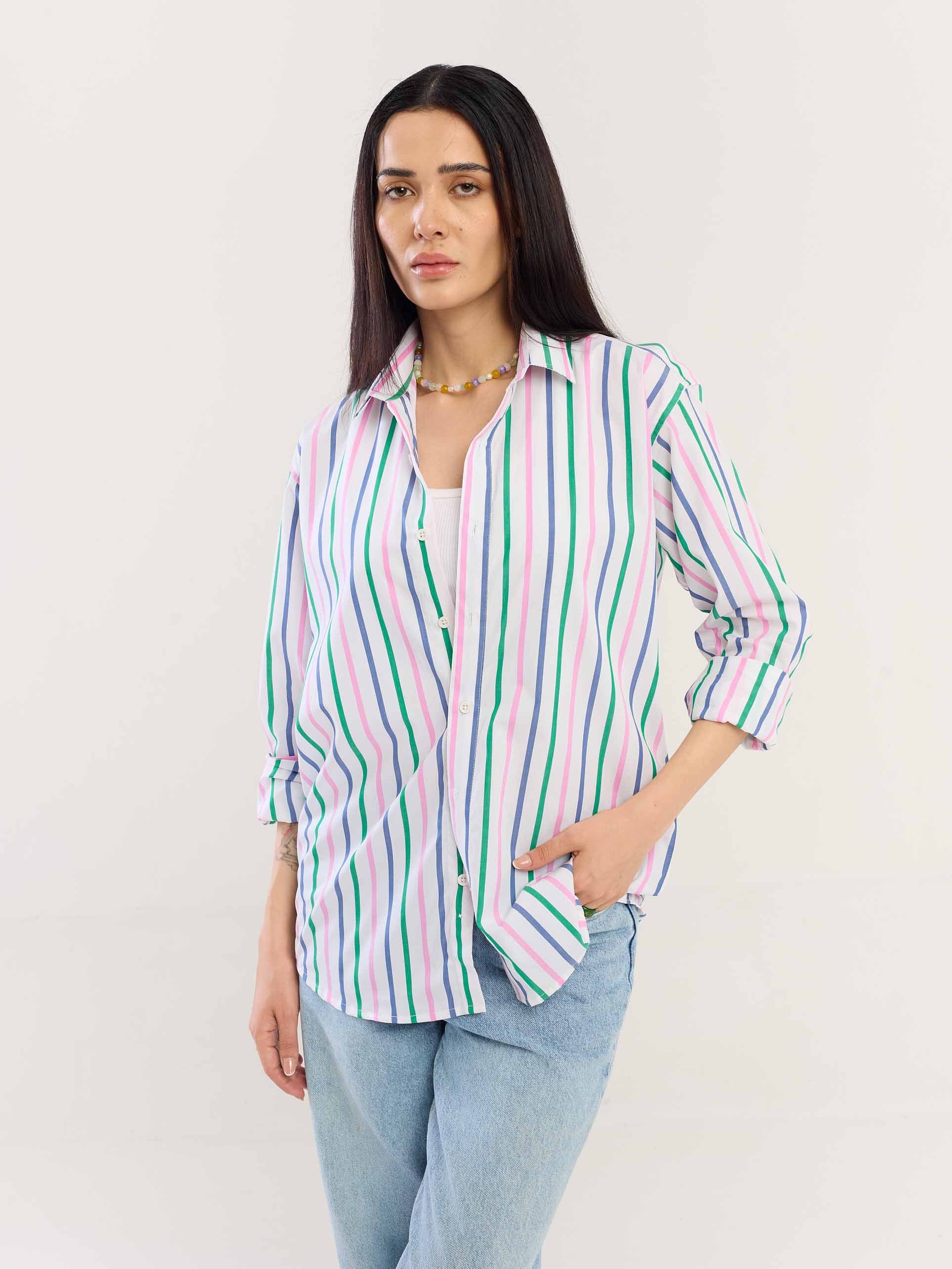 Multicolor Striped Poplin Shirt - Image 3