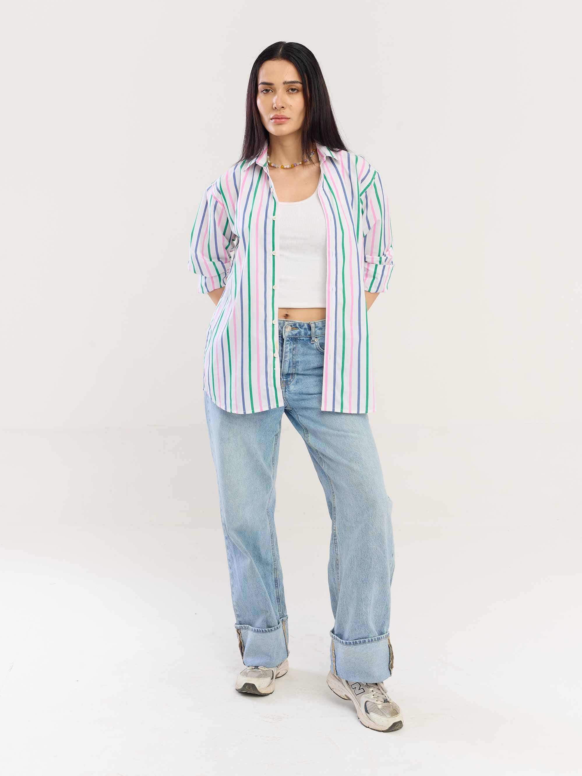 Multicolor Striped Poplin Shirt - Image 4