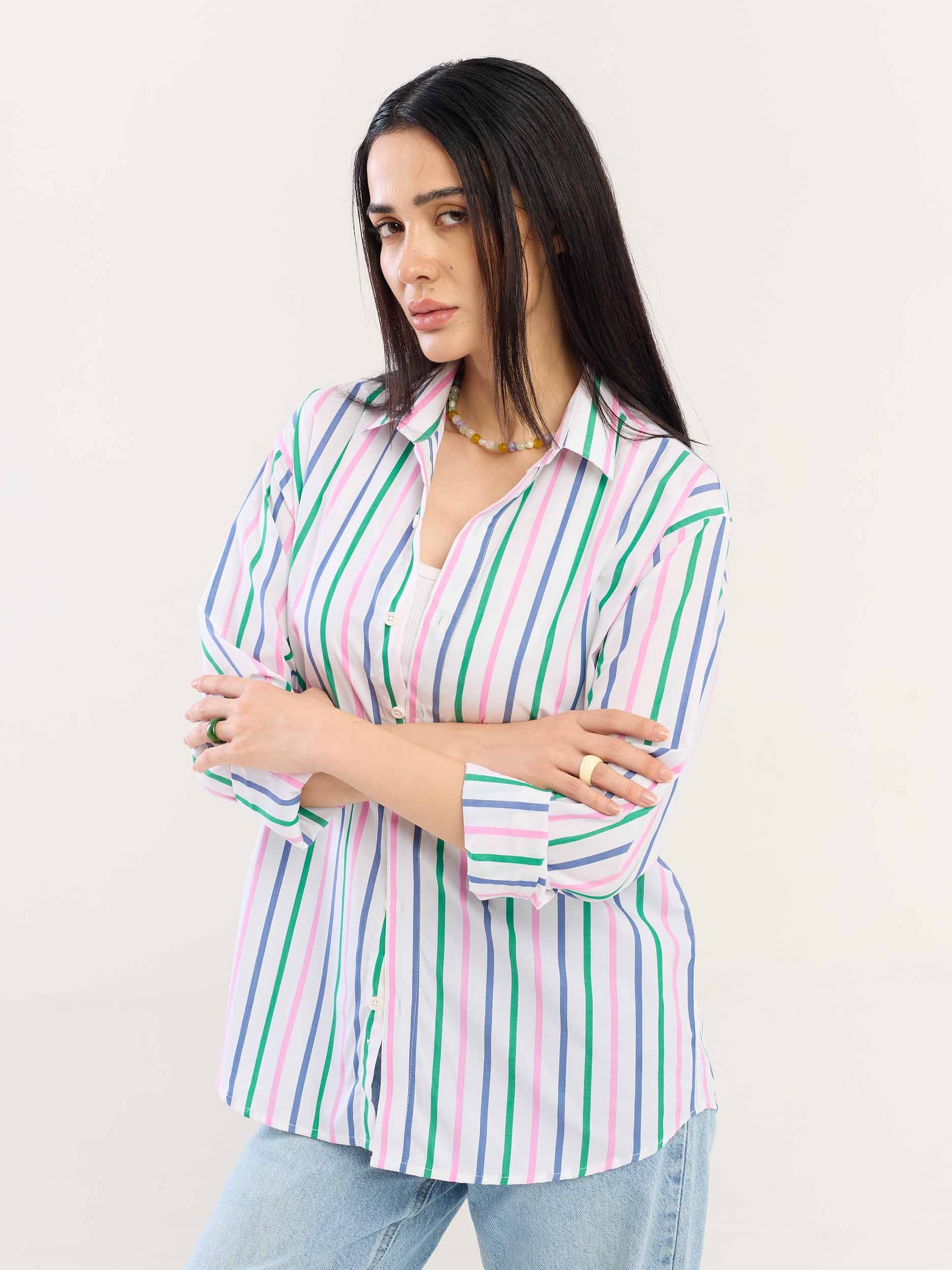 Multicolor Striped Poplin Shirt - Image 6