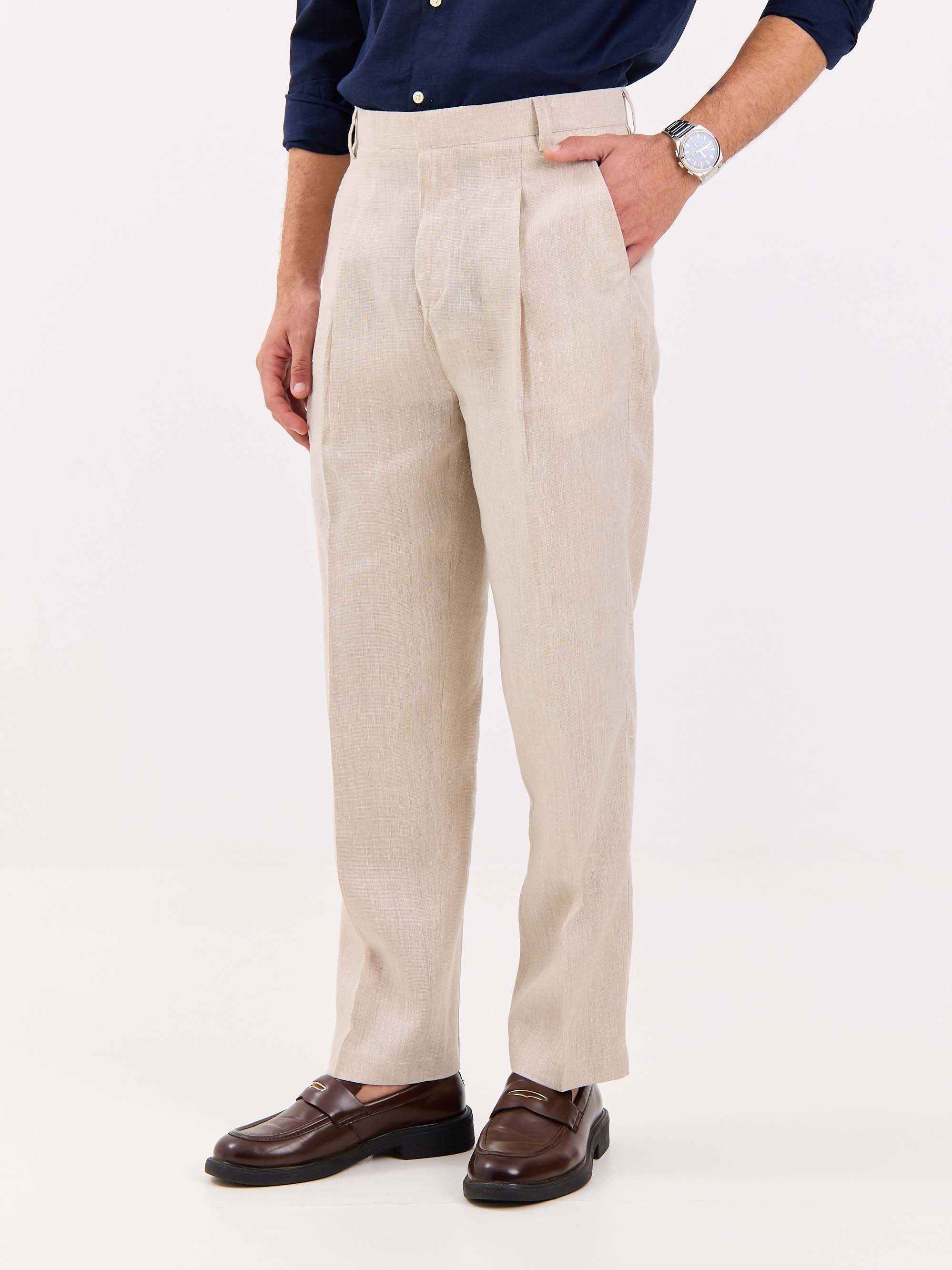 Natural Linen Trousers - Image 4