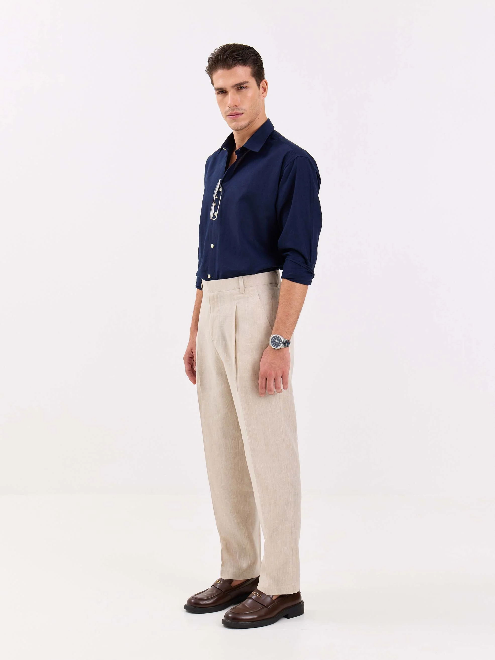 Natural Linen Trousers - Image 5