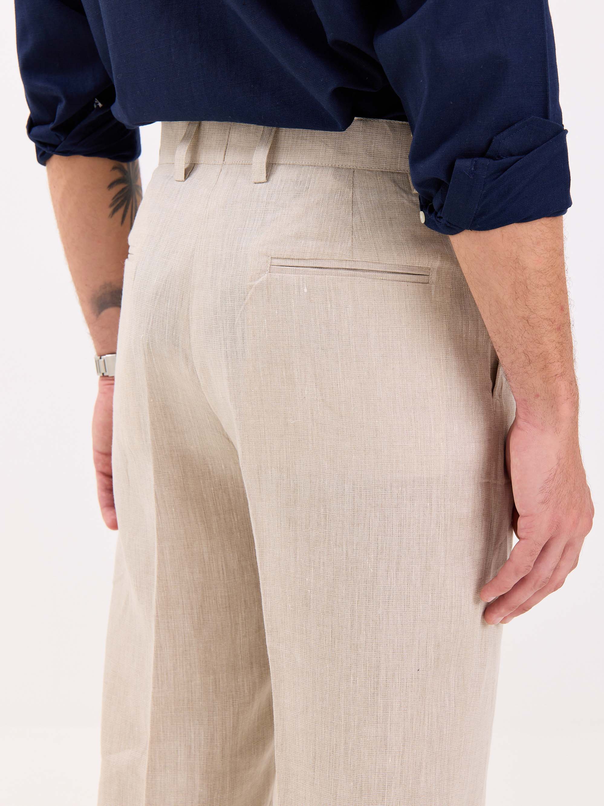 Natural Linen Trousers - Image 7