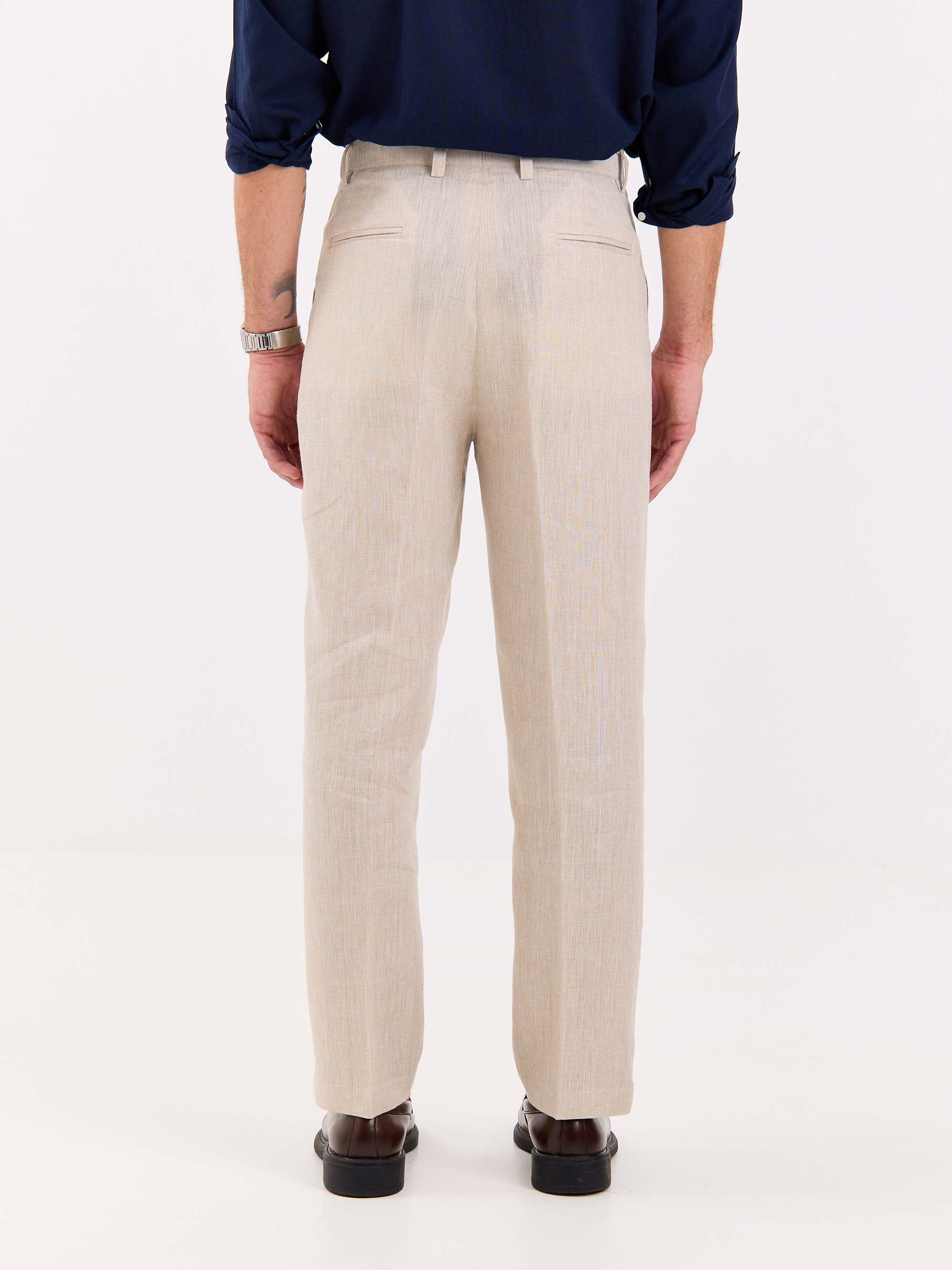 Natural Linen Trousers - Image 8