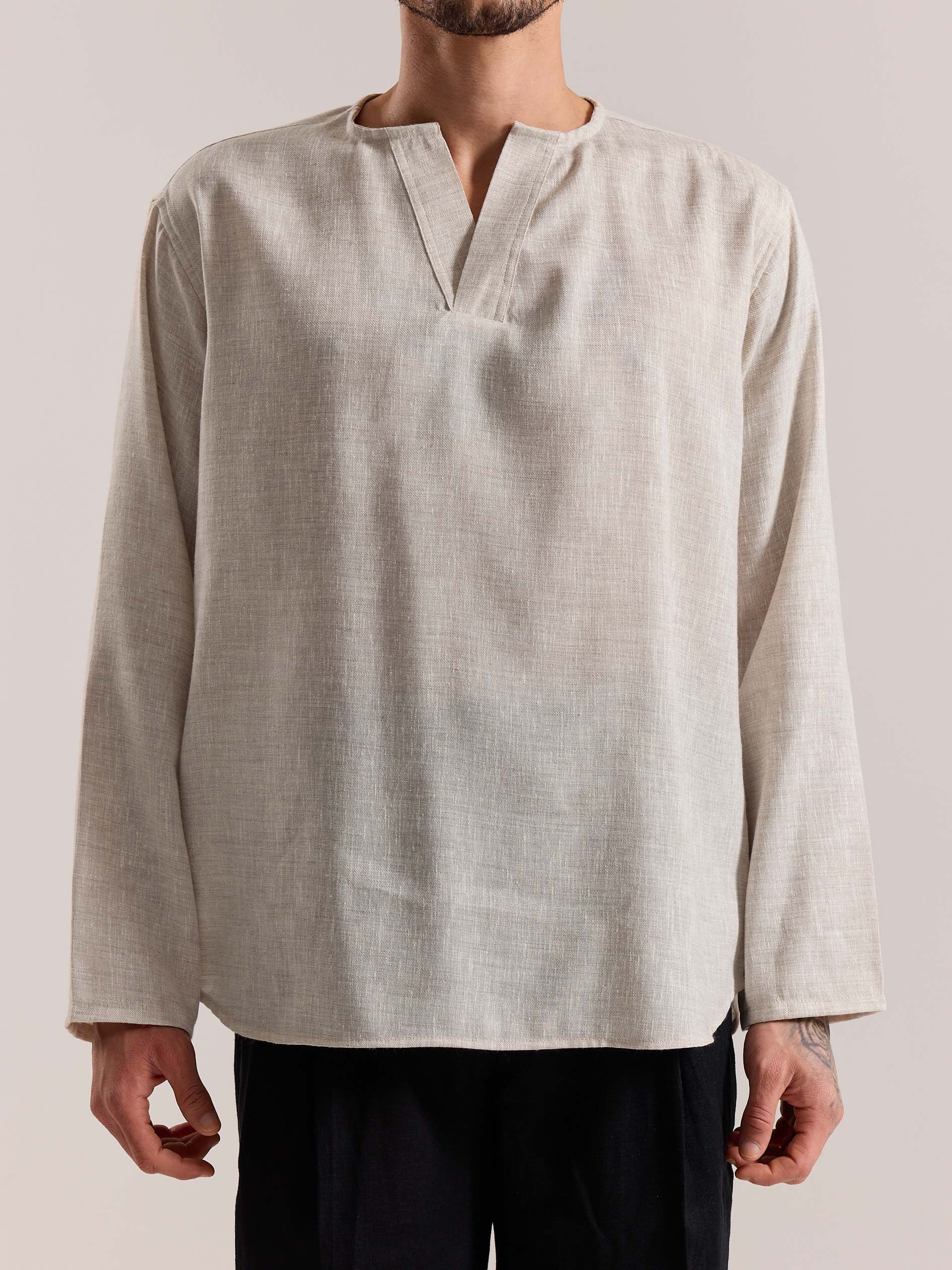 Natural Textured Linen Pullover - Image 5