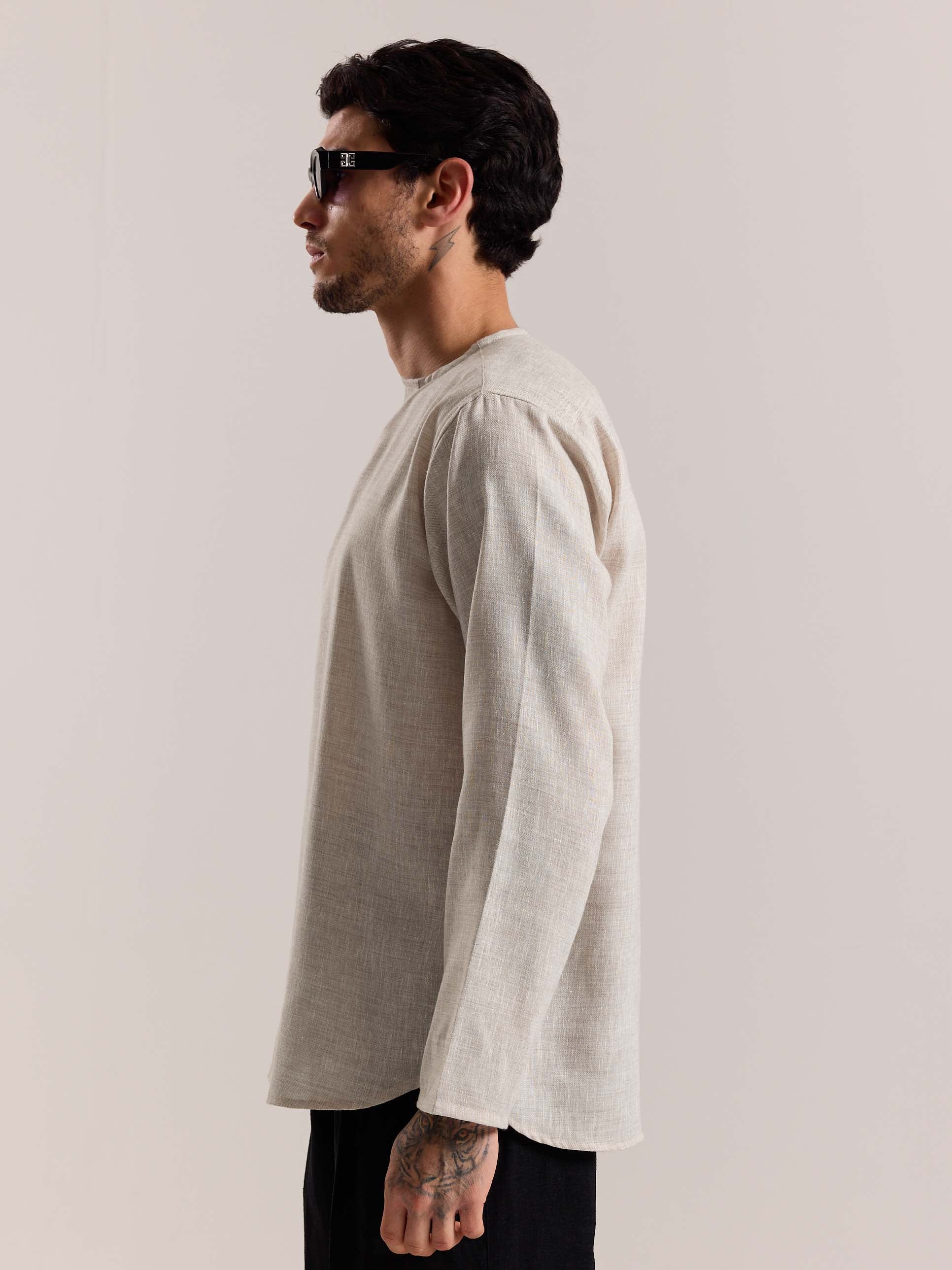 Natural Textured Linen Pullover - Image 7