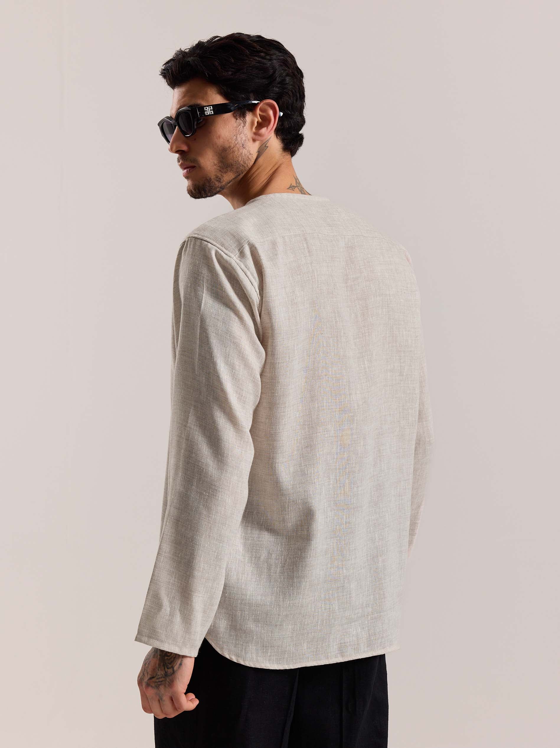 Natural Textured Linen Pullover - Image 8
