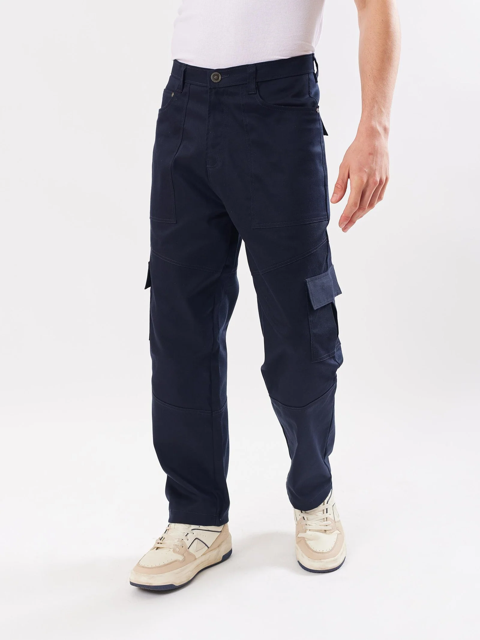 Navy Blue Cargo Trousers - Image 5