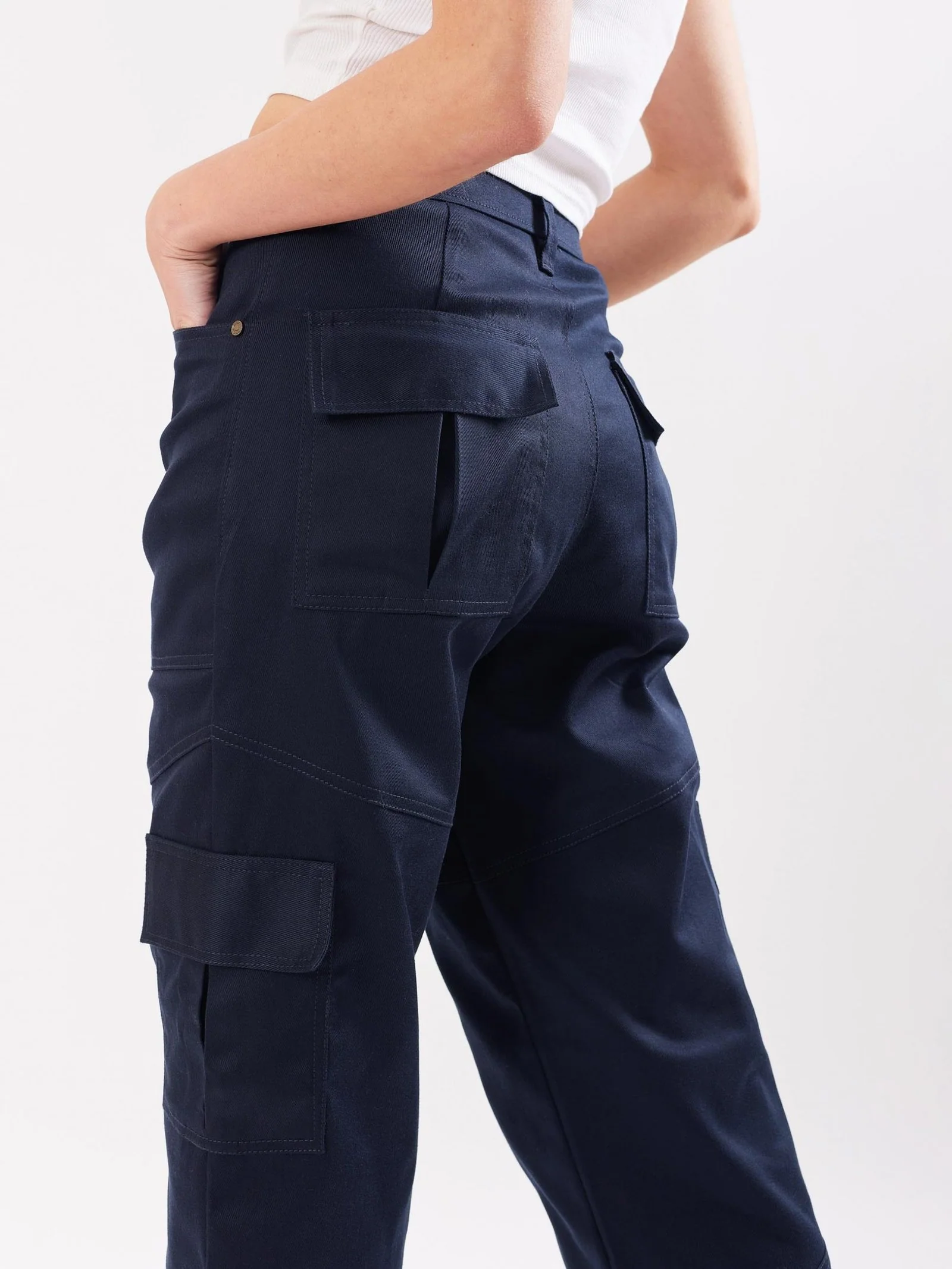 Navy Blue Cargo Trousers - Image 6