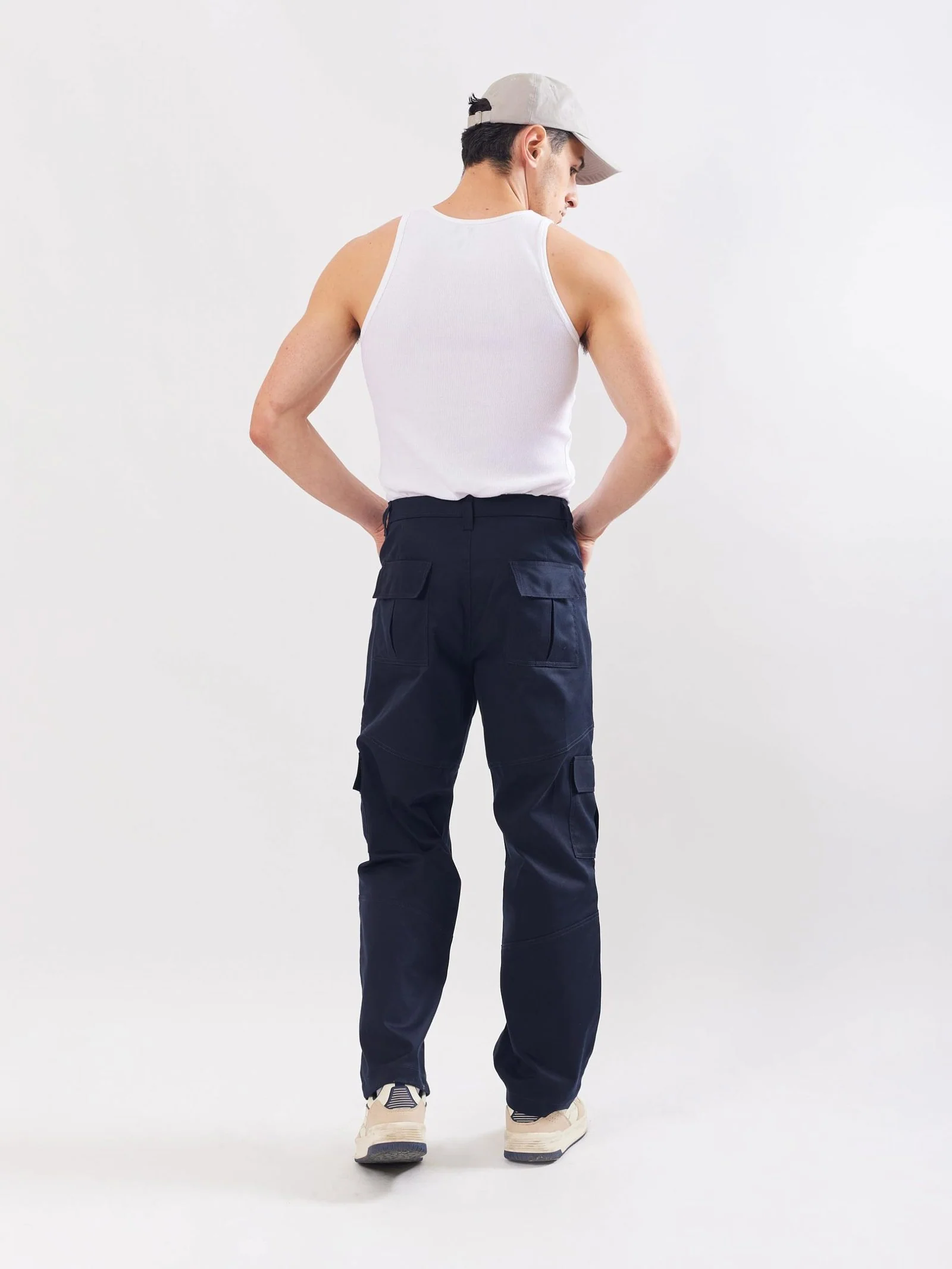 Navy Blue Cargo Trousers - Image 7
