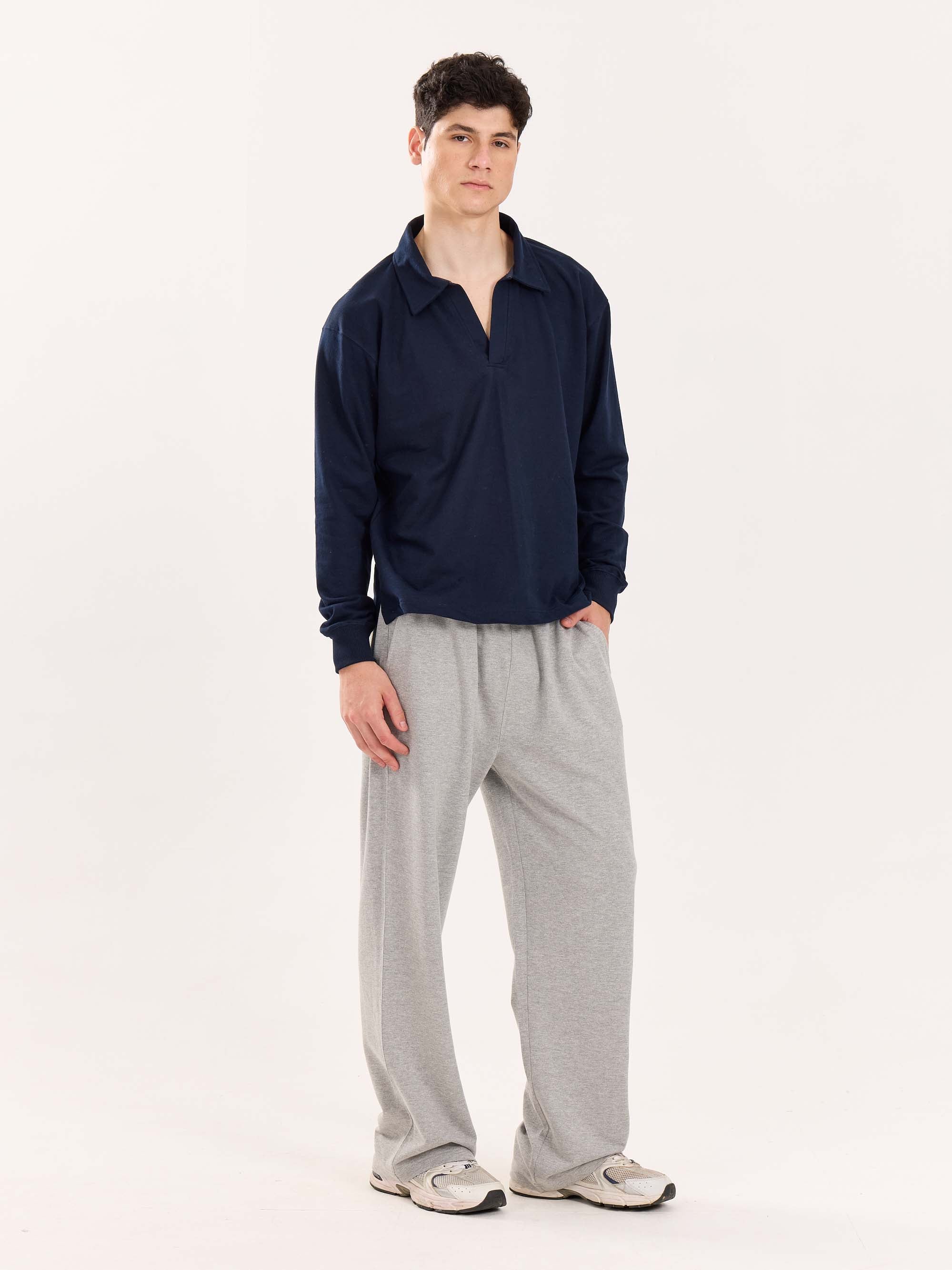 Navy Blue Terry Polo Tee - Image 6
