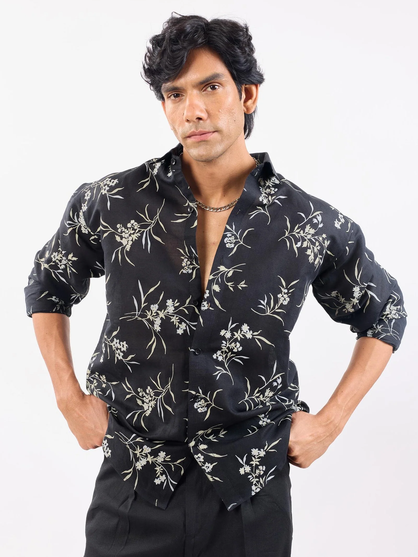 Night Jasmine - Linen Shirt - Image 4