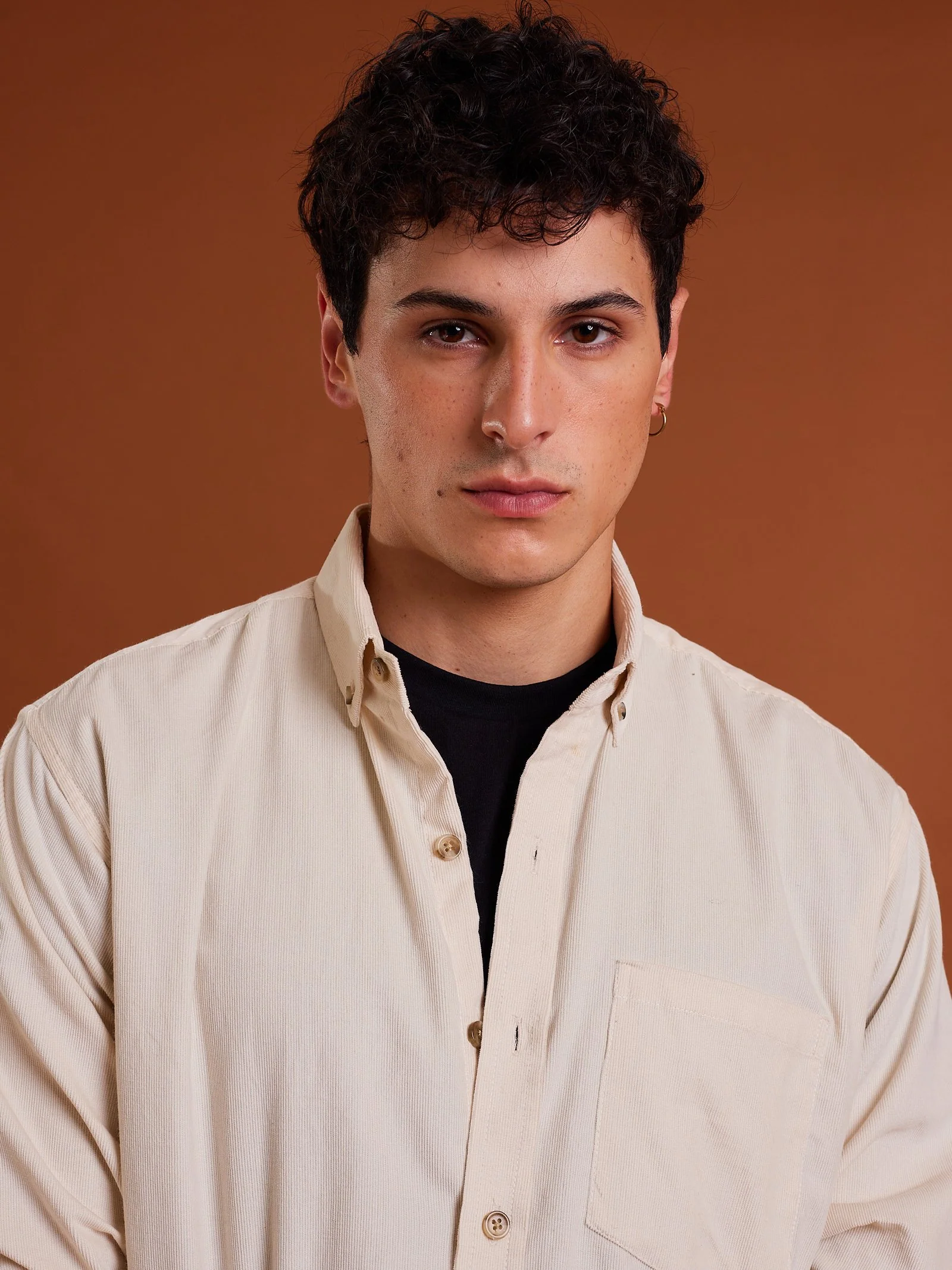 Off White Corduroy Shirt - Image 3