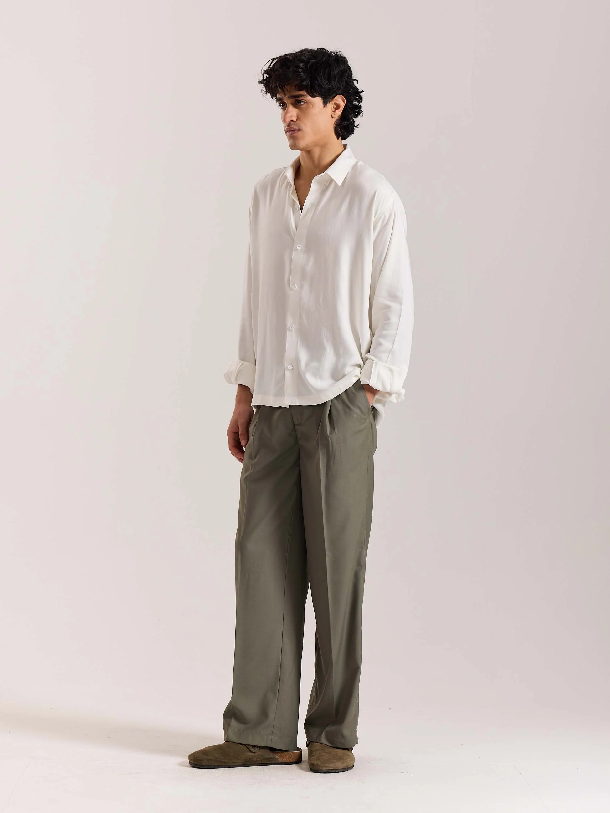 Off White Drape Shirt - Image 5