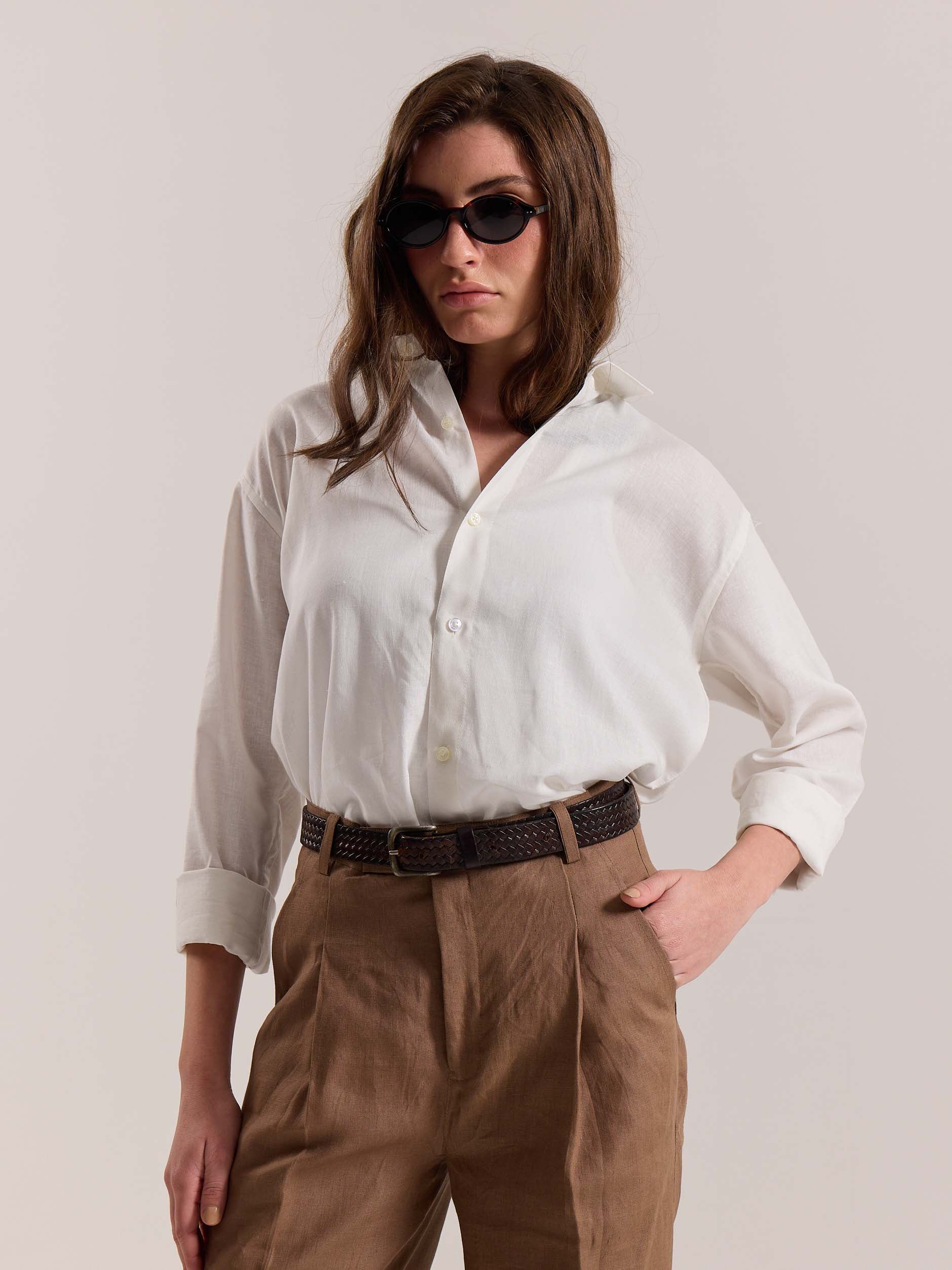 Off White Linen-blend Shirt - Image 4
