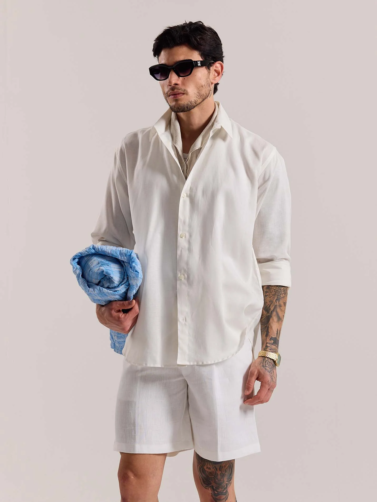 Off White Linen-blend Shirt - Image 6