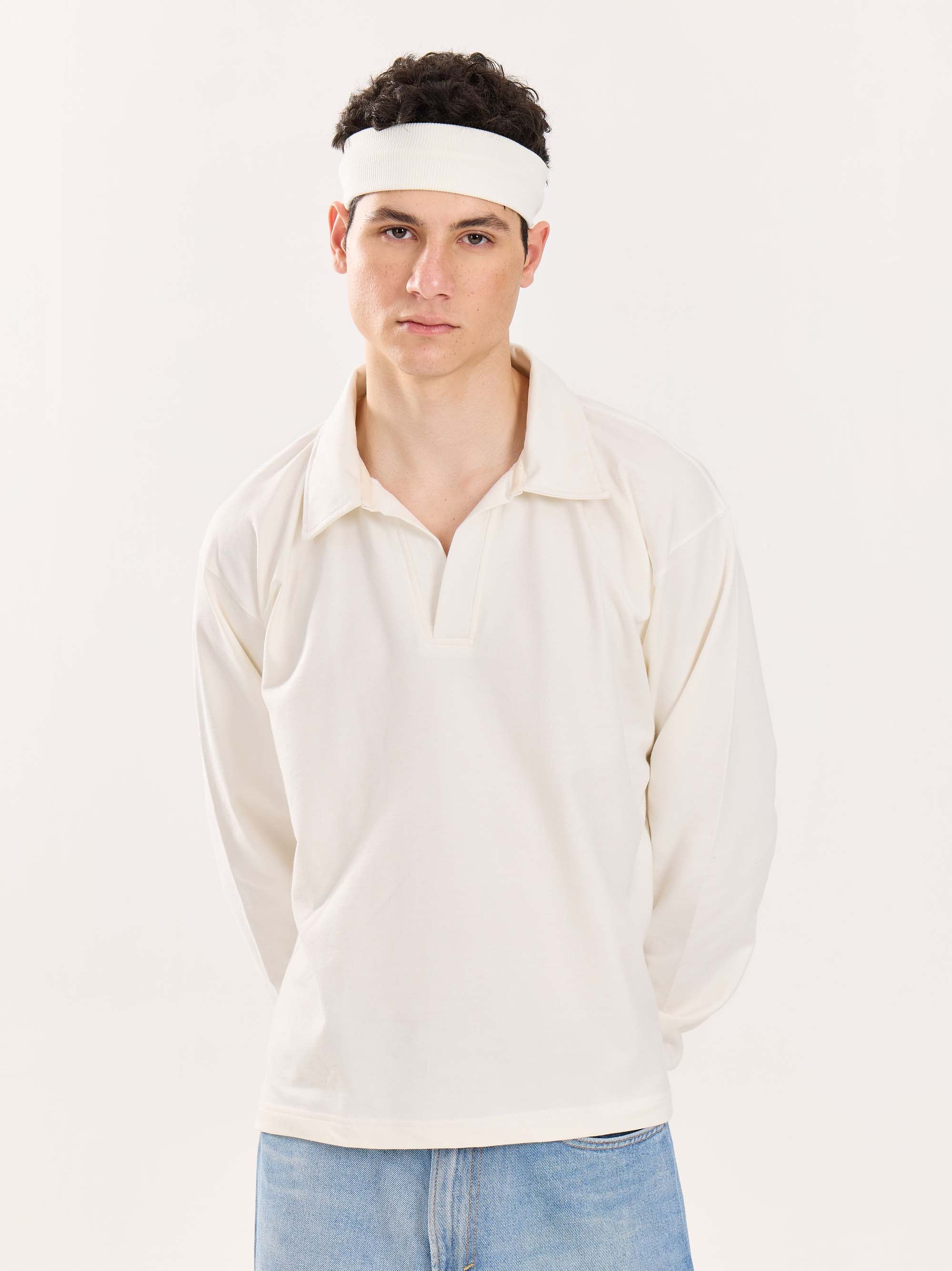 Off White Terry Polo Tee - Image 3