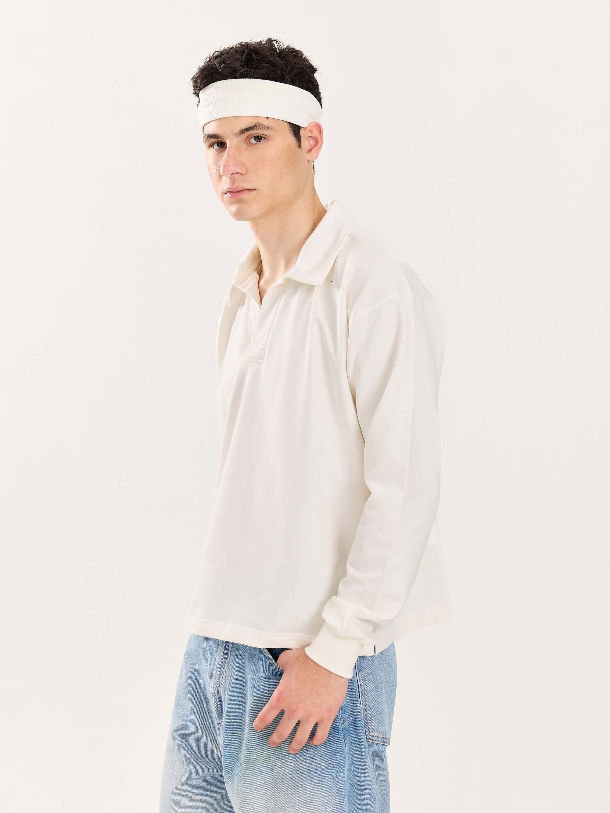 Off White Terry Polo Tee - Image 7