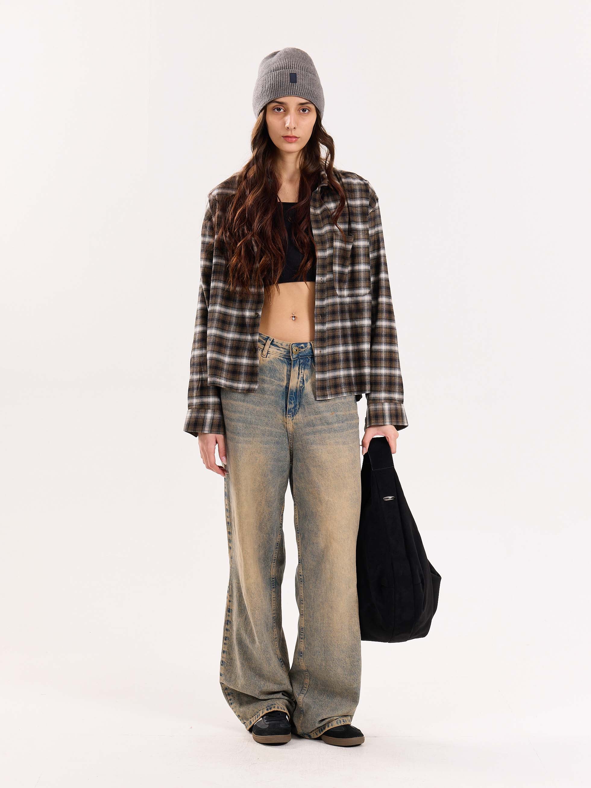 Olive Checkered Flannel Overshirt - Image 3