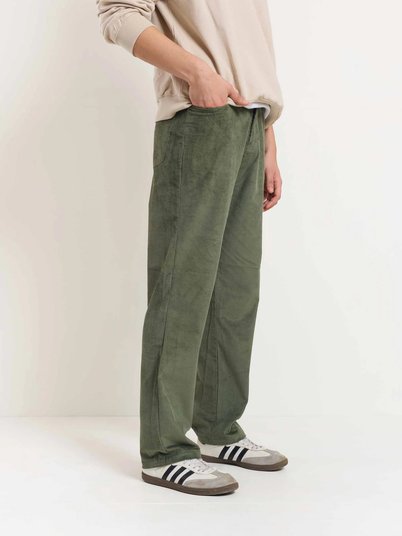 Olive Corduroy Trousers - Image 3