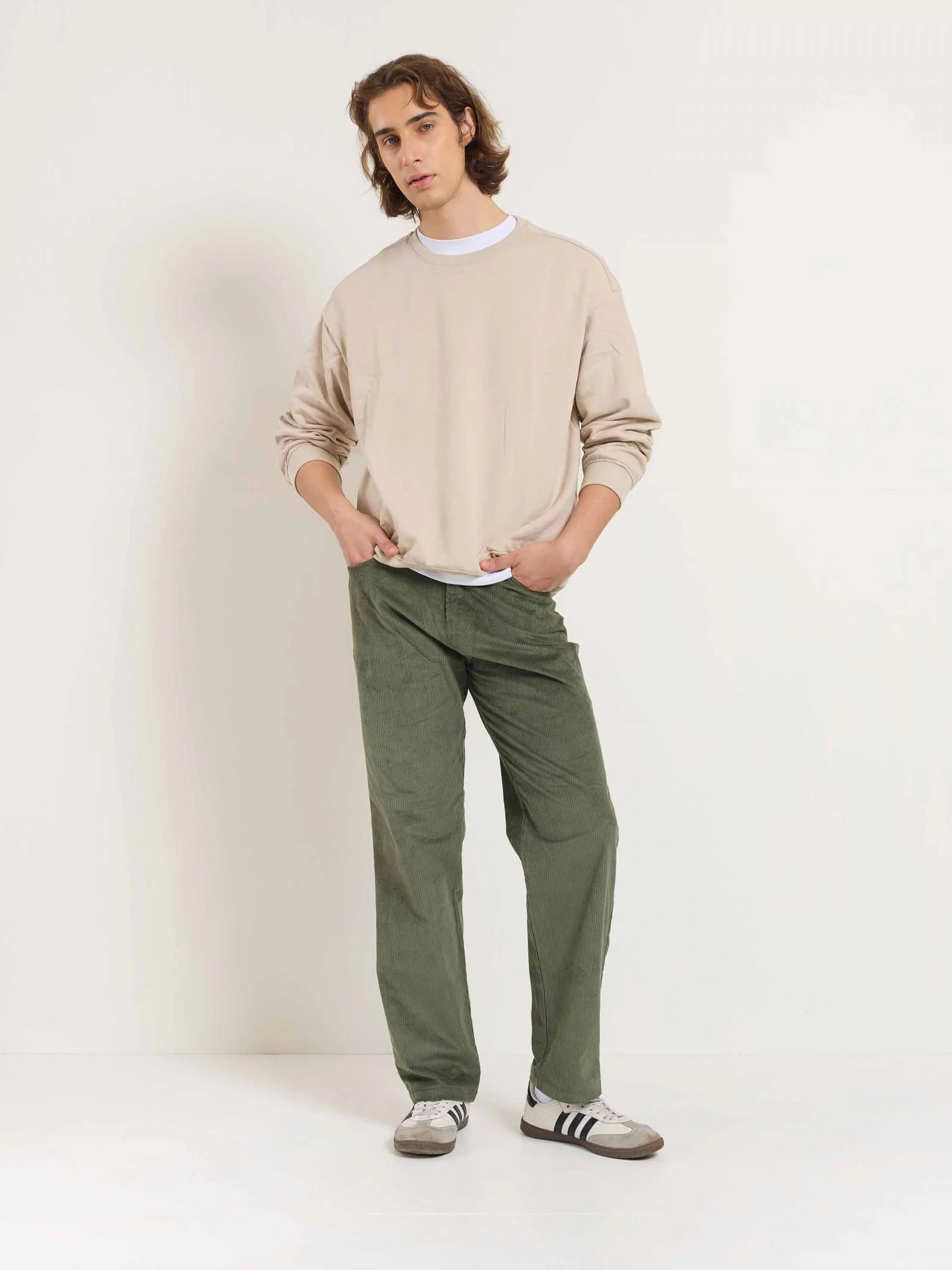 Olive Corduroy Trousers - Image 4