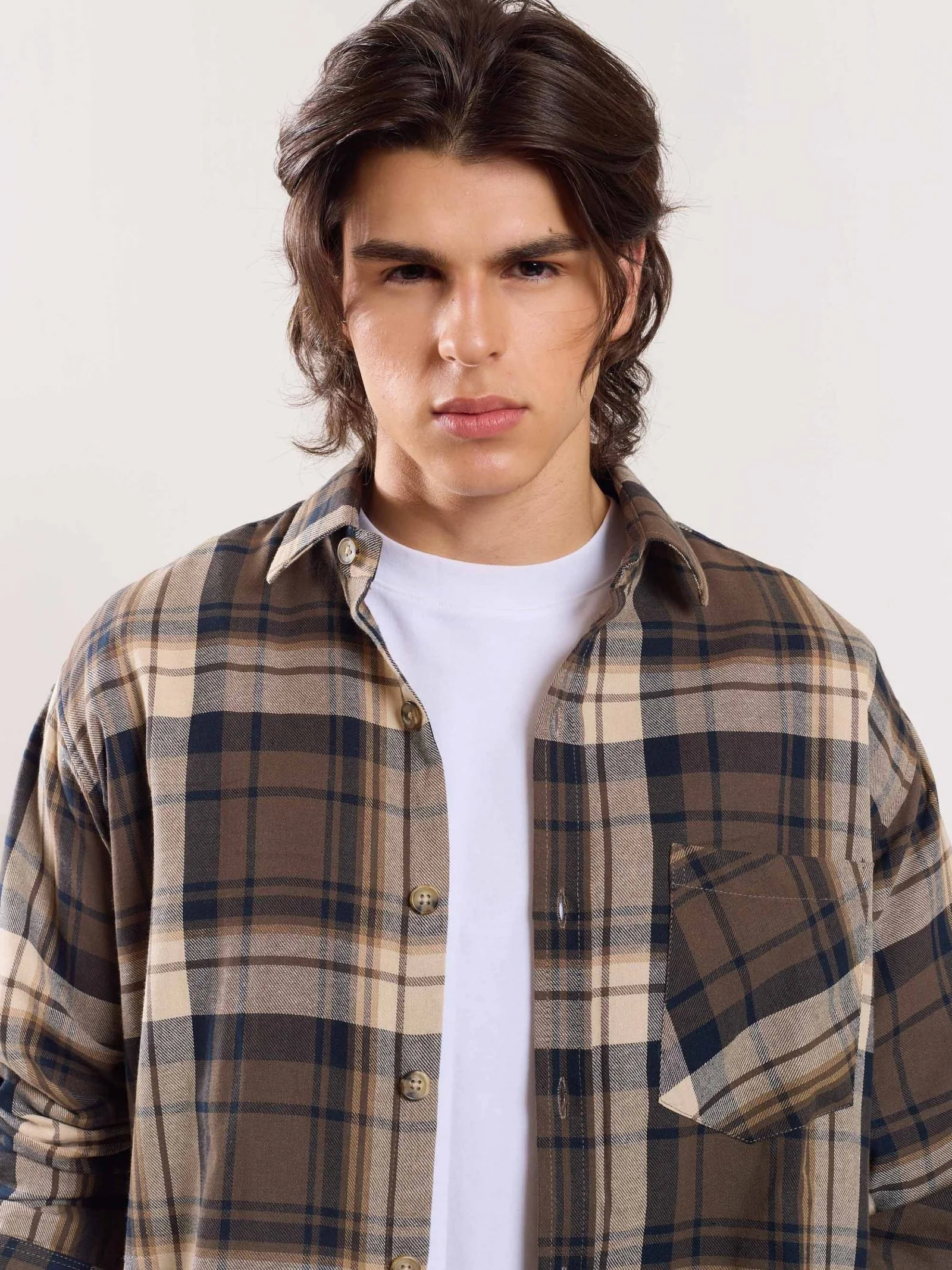 Olive Flannel Overshirt - Image 3