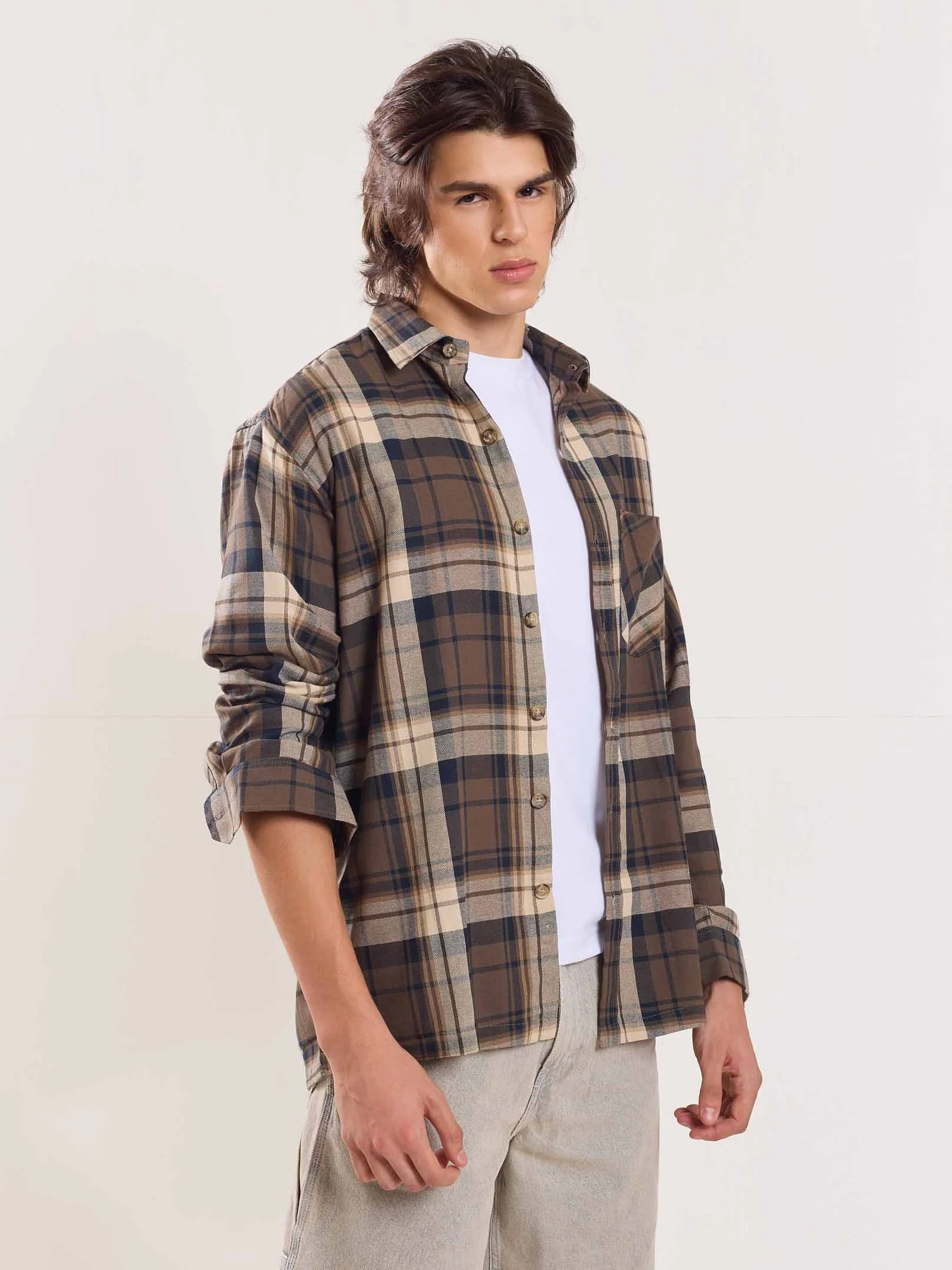 Olive Flannel Overshirt - Image 4