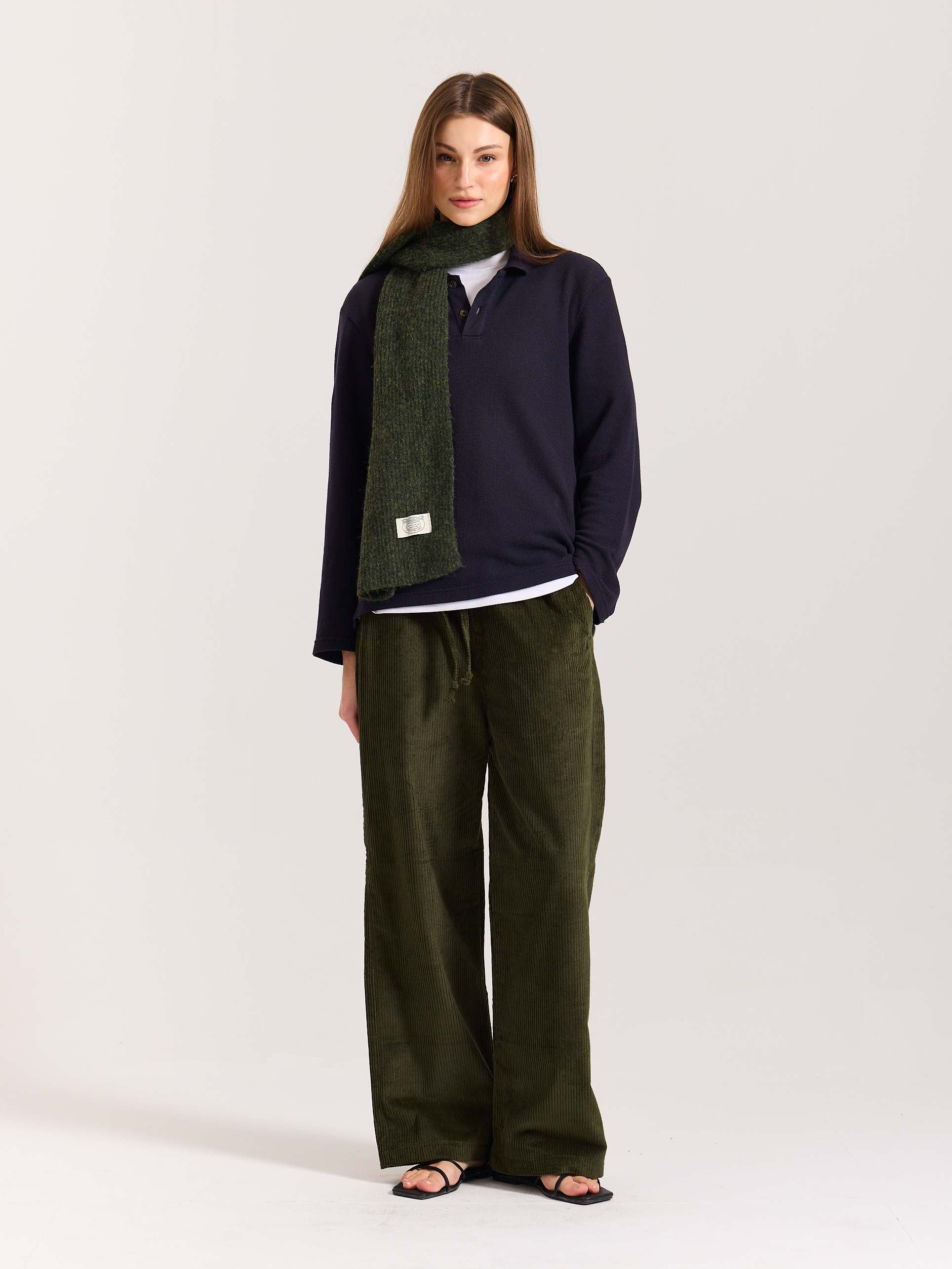 Olive Green Corduroy Pull-on Pants - Image 4