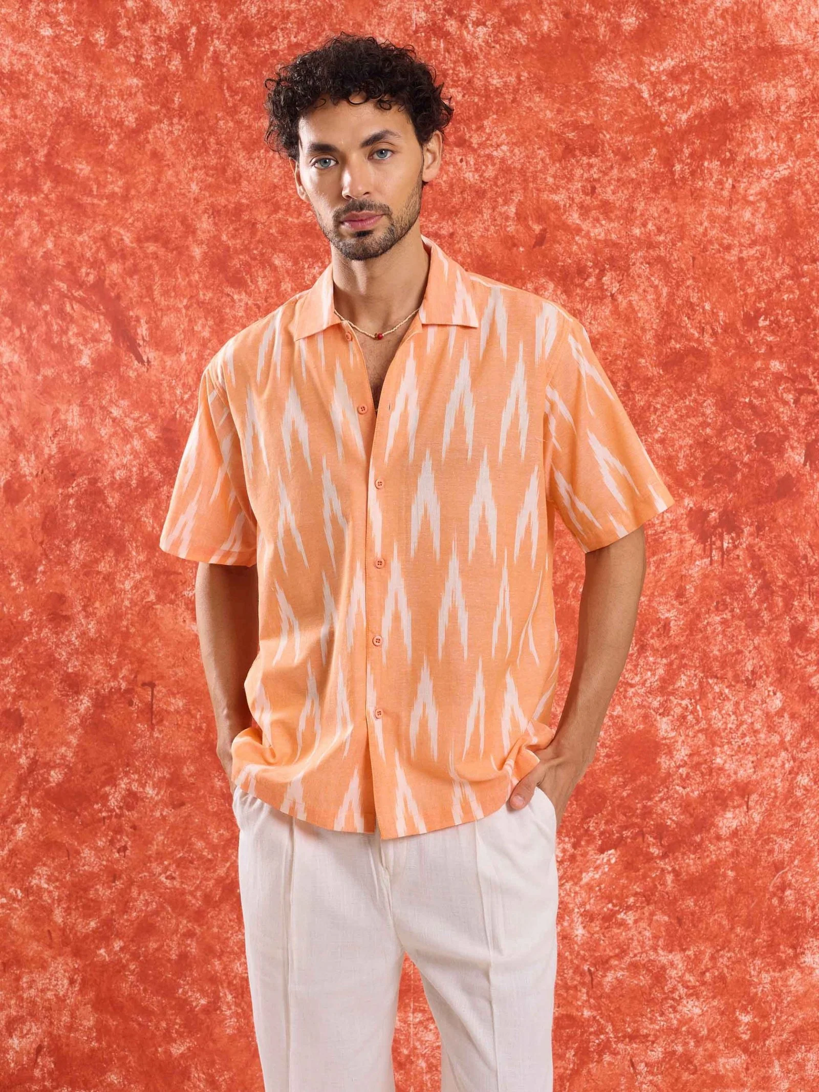 Peach Ikat Shirt - Image 4