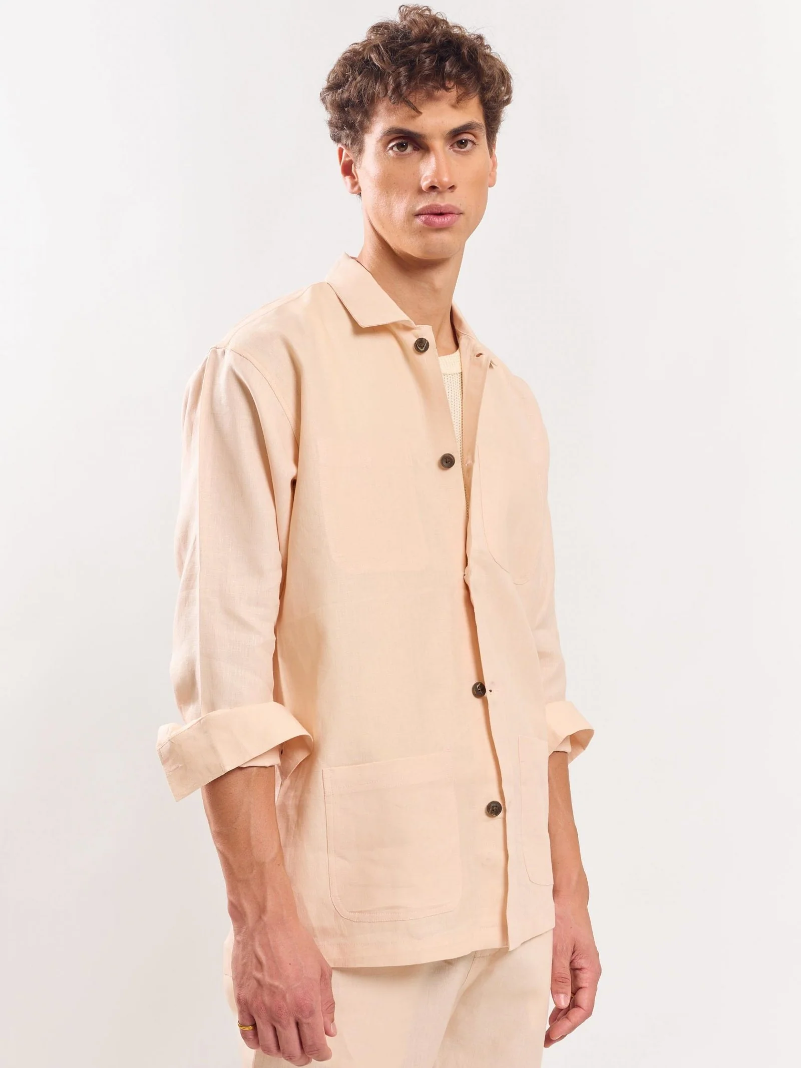 Peach Linen Shacket - Image 4