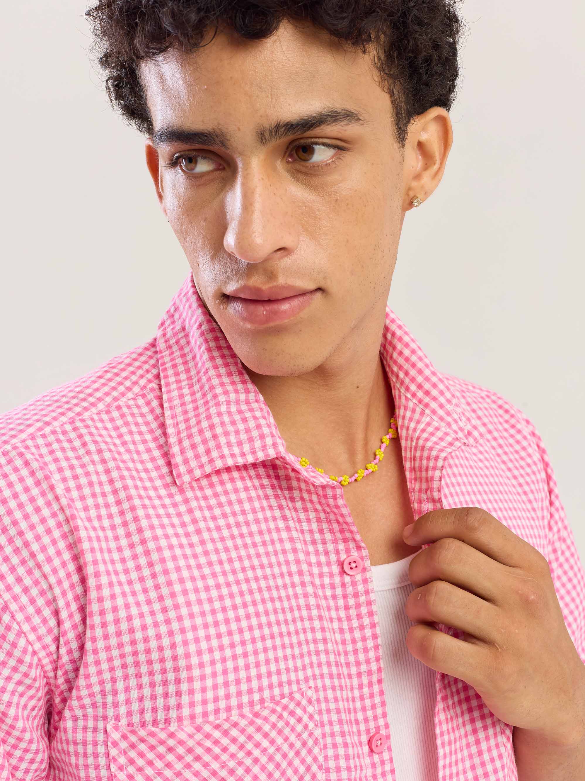 Pink Gingham Seersucker Shirt - Image 6