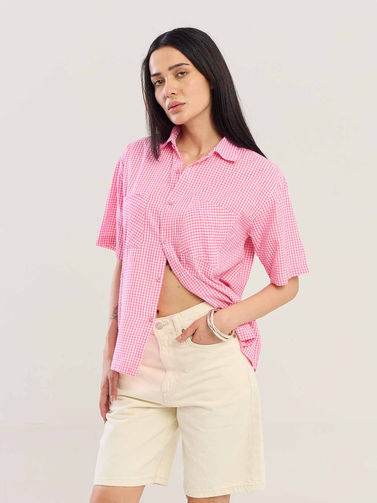 Pink Gingham Seersucker Shirt - Image 7