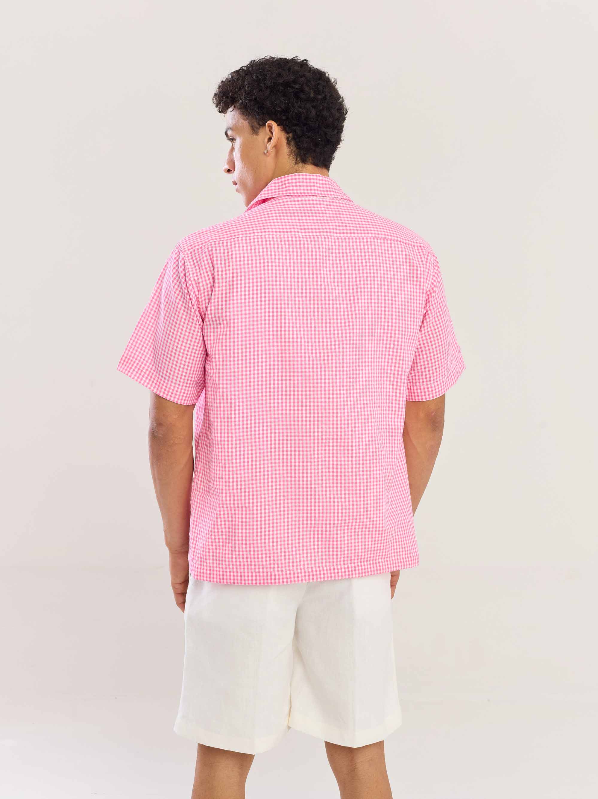Pink Gingham Seersucker Shirt - Image 8