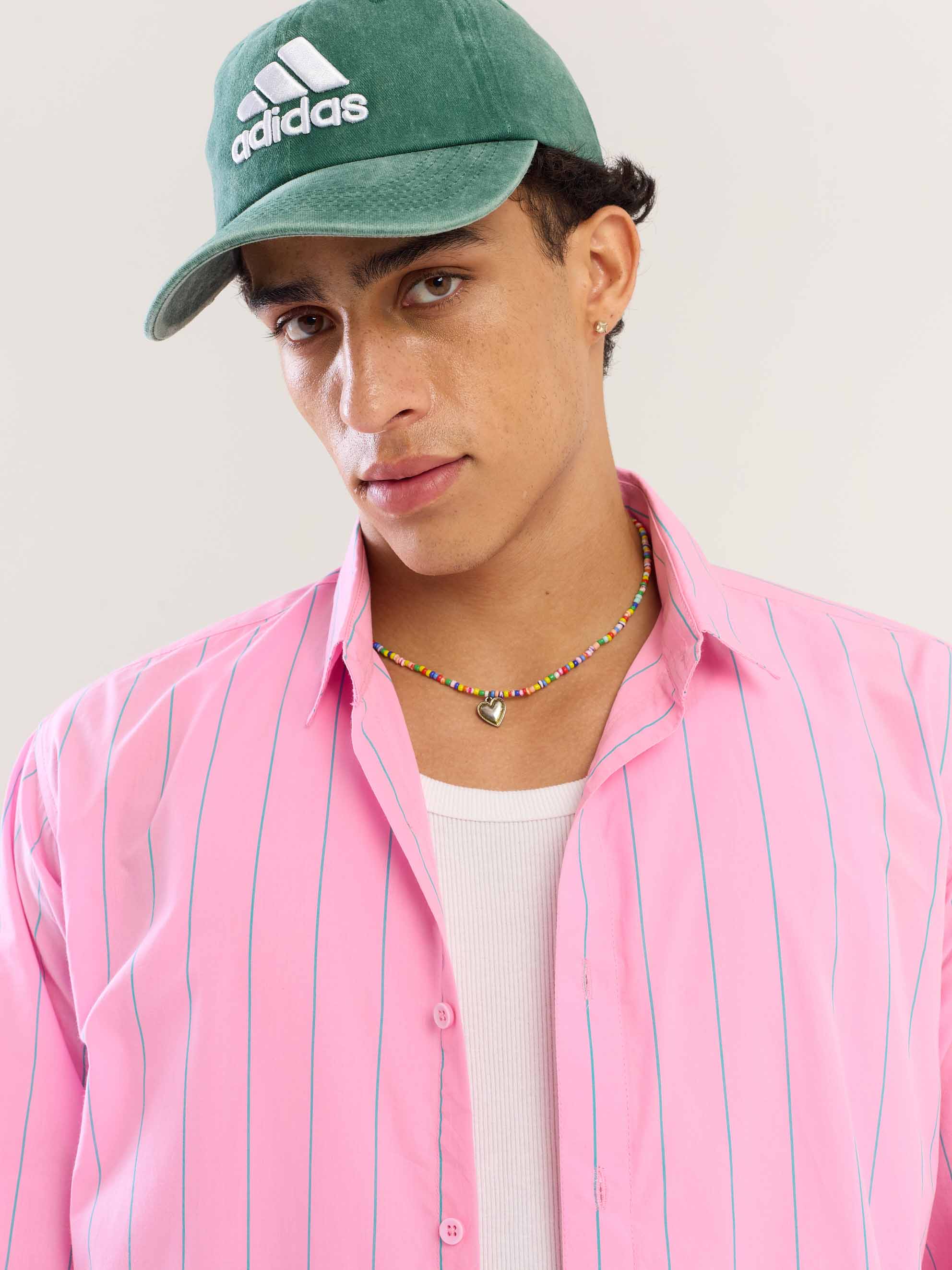Pink & Green Striped Poplin Shirt - Image 7