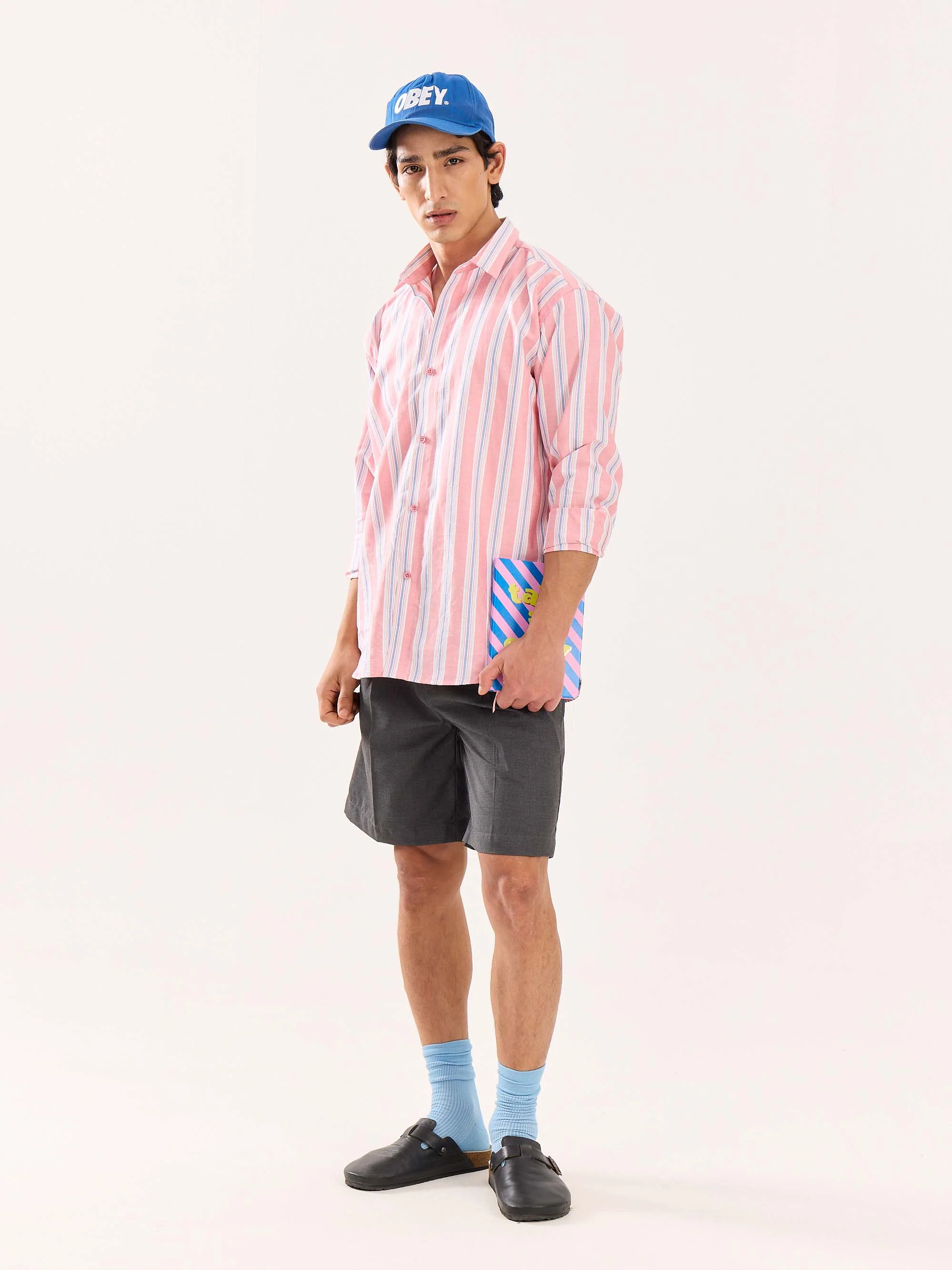 Peach Striped Oxford Shirt - Image 3