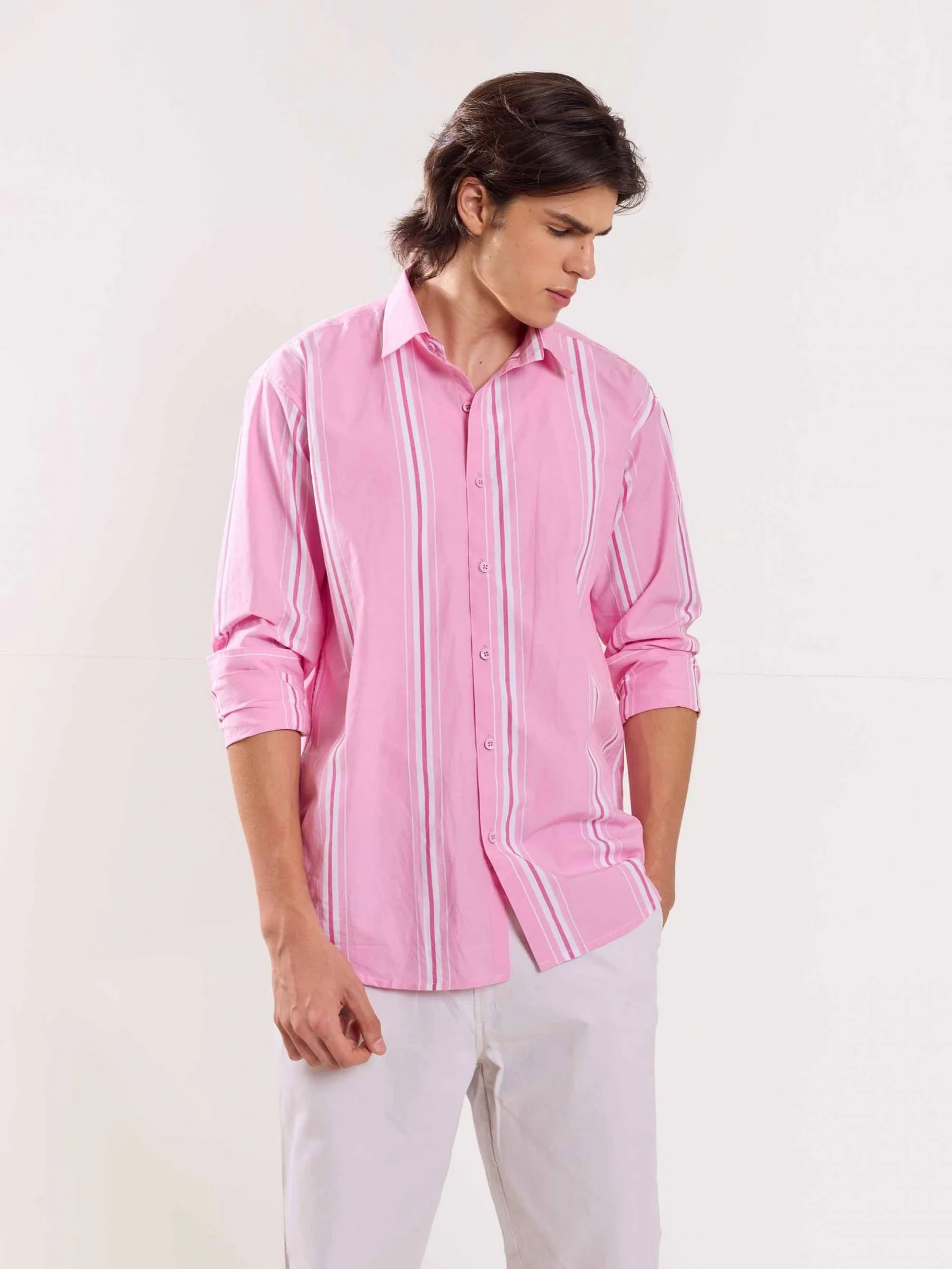 Pink Striped Poplin Shirt - Image 4
